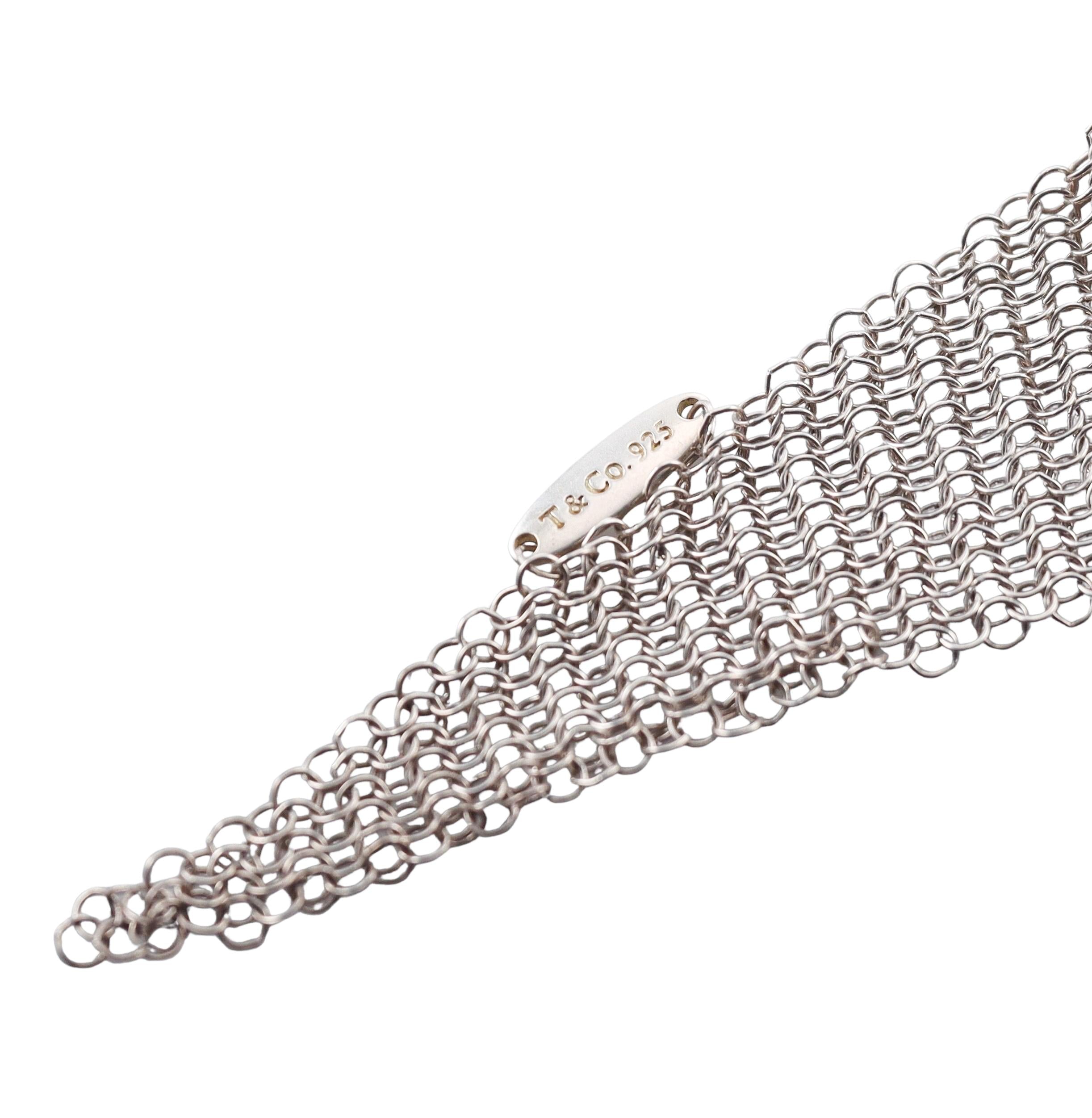 Tiffany  Co Elsa Peretti Silver Mesh Scarf Necklace