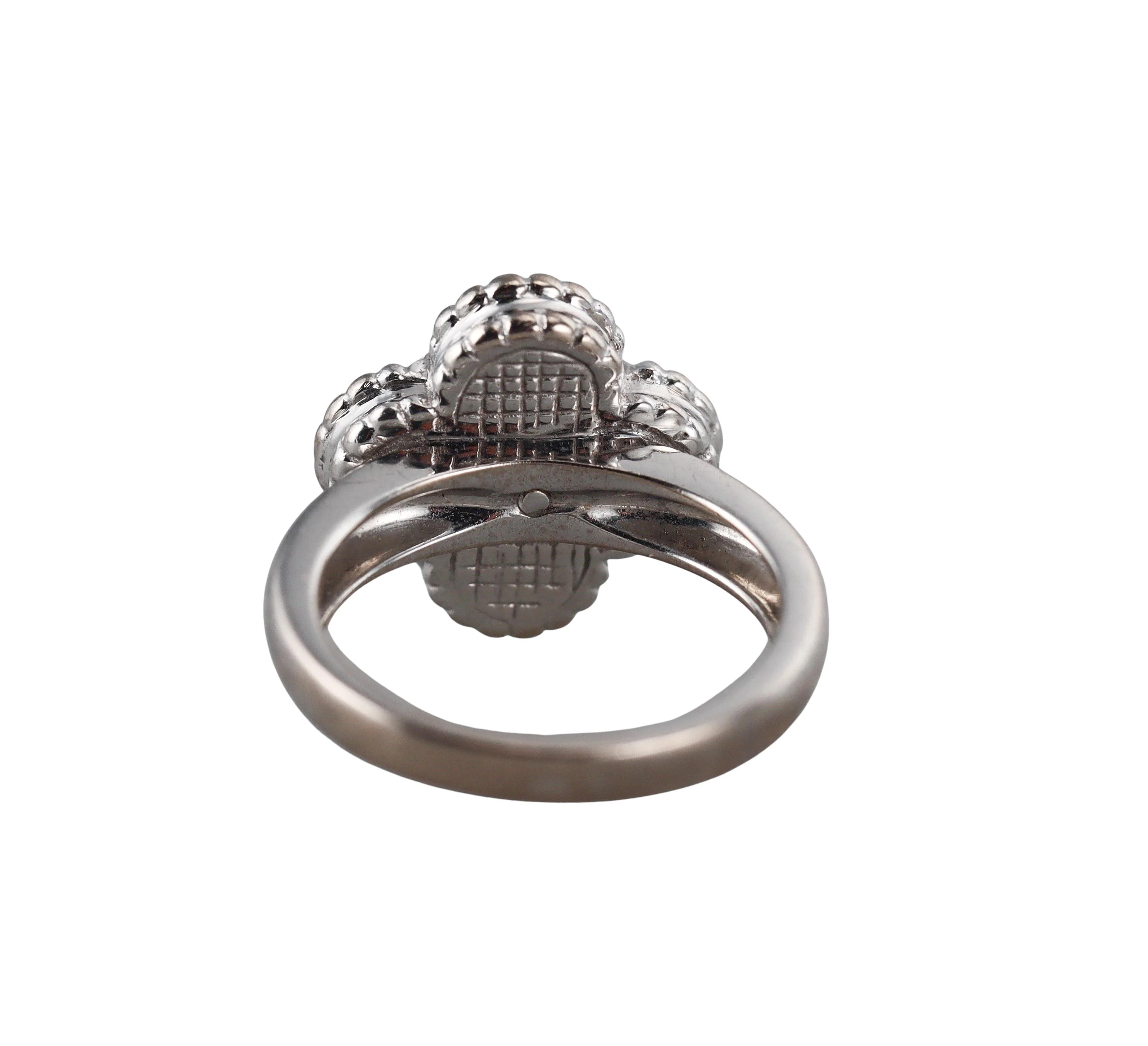 Van Cleef  Arpels Vintage Alhambra White Gold Diamond MOP Ring