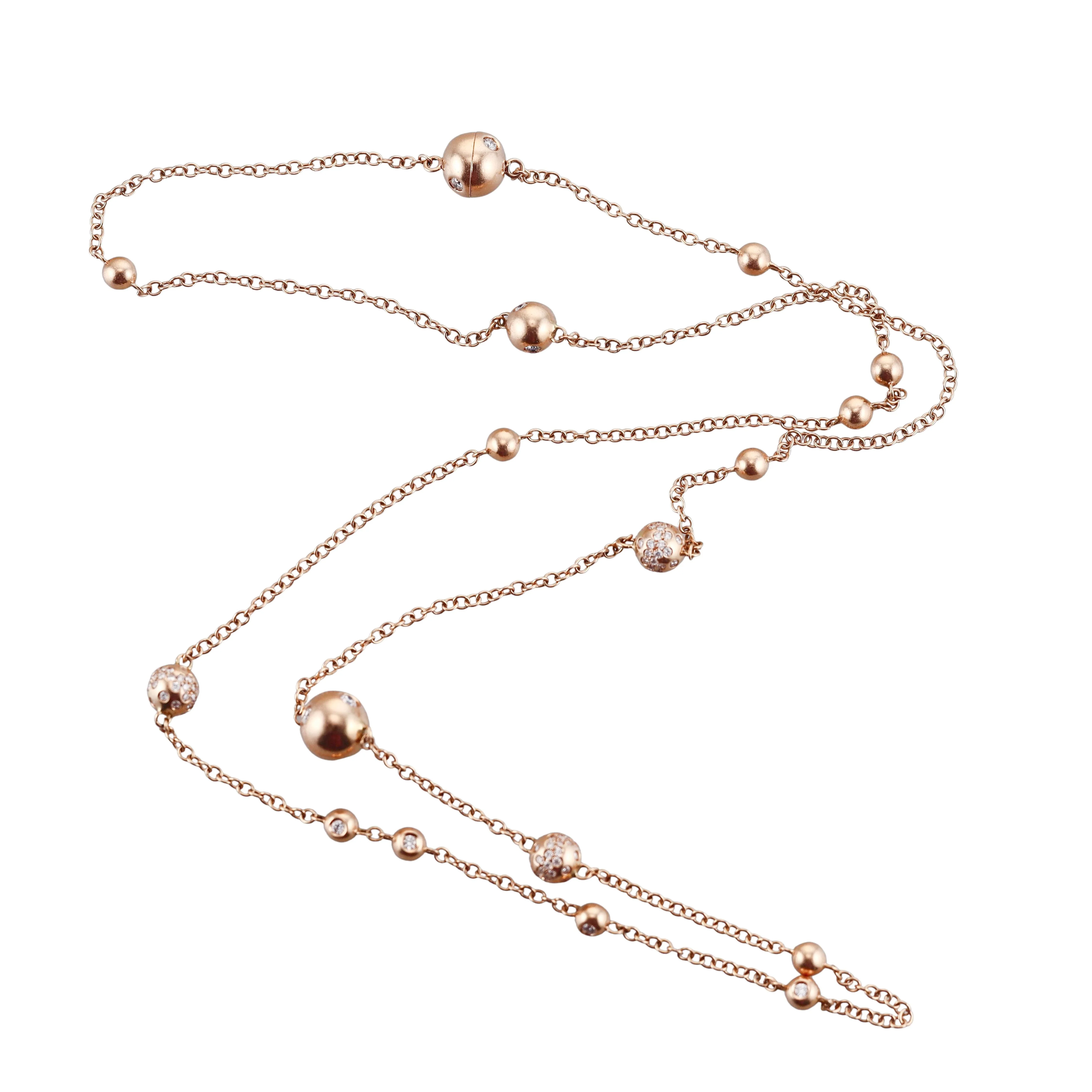 Bottega Veneta Sphere Diamond Gold Necklace