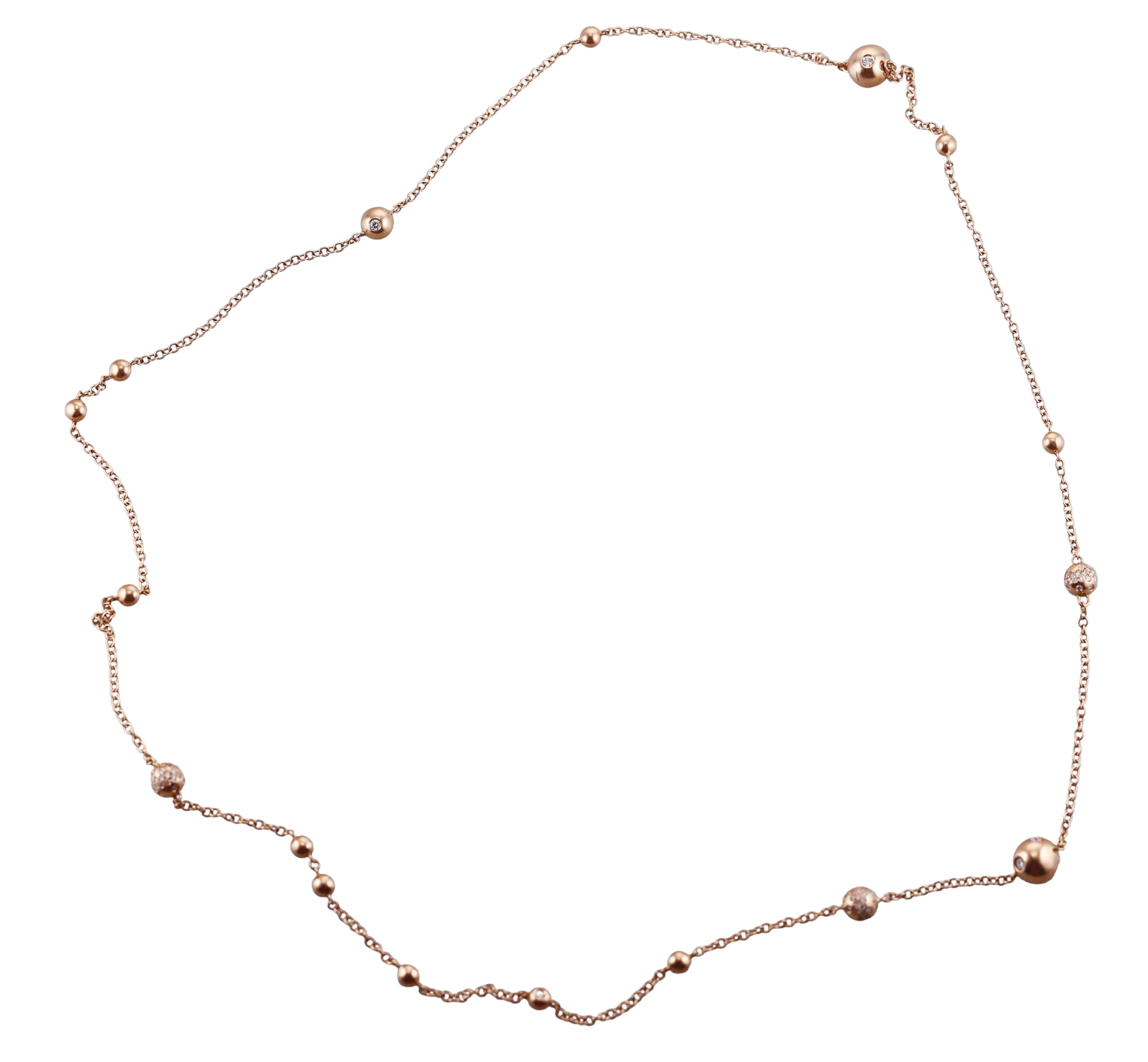 Bottega Veneta Sphere Diamond Gold Necklace