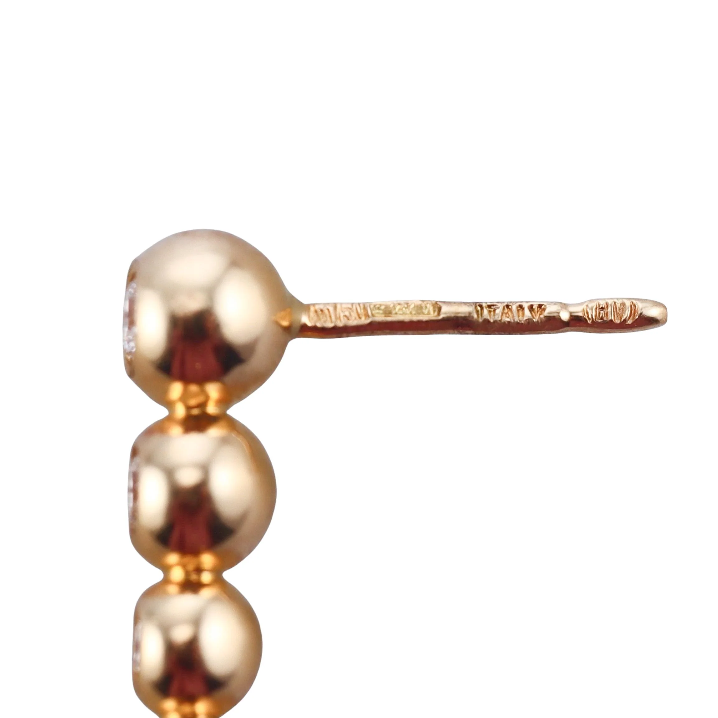 Bottega Veneta Sphere Diamond Gold Earrings