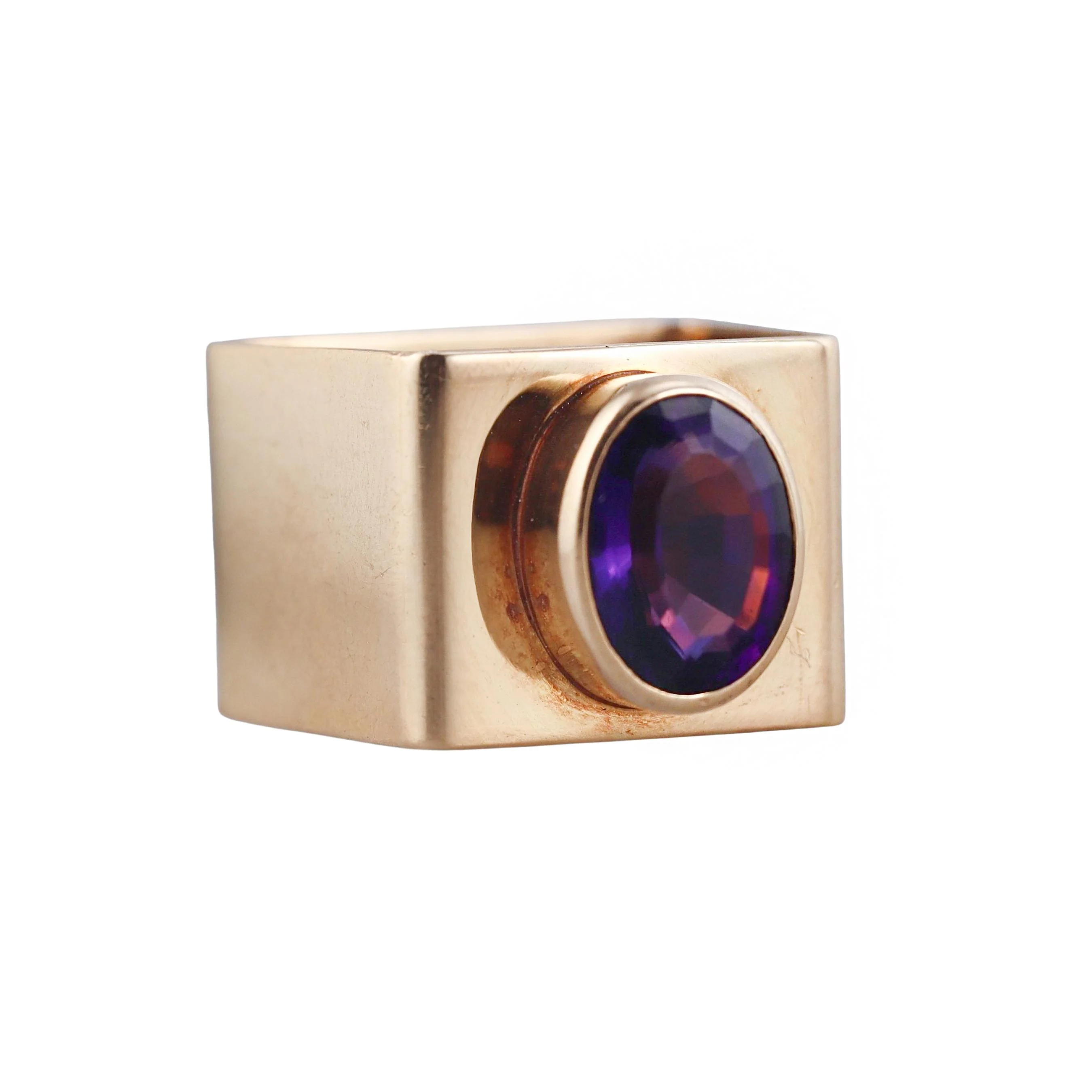Cartier Dinh Van 1970s Amethyst Gold Geometric Ring