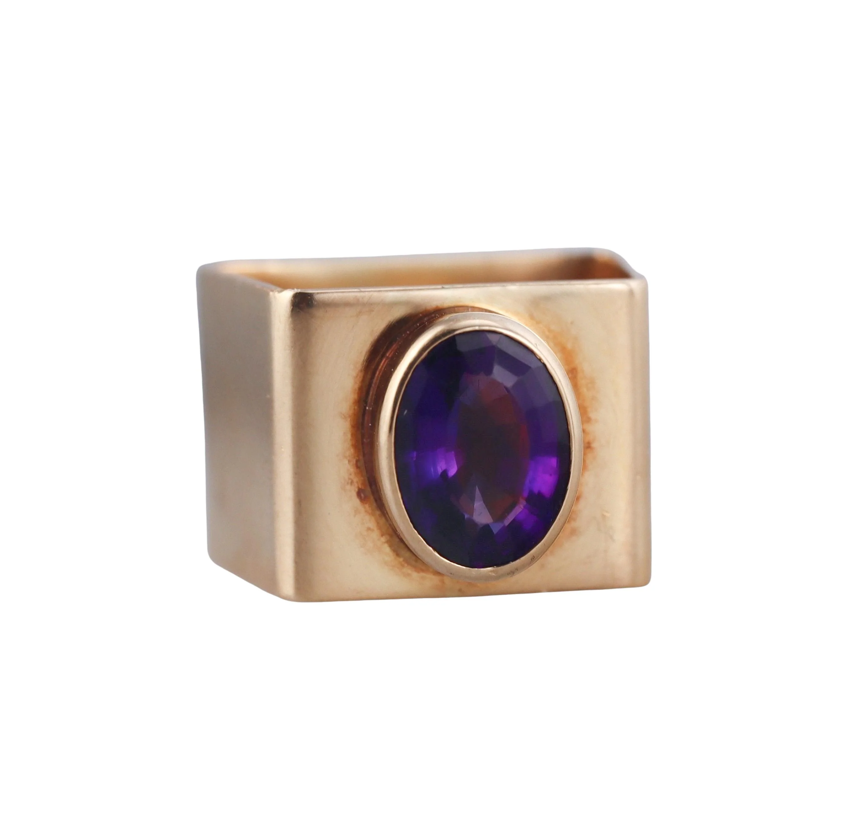 Cartier Dinh Van 1970s Amethyst Gold Geometric Ring