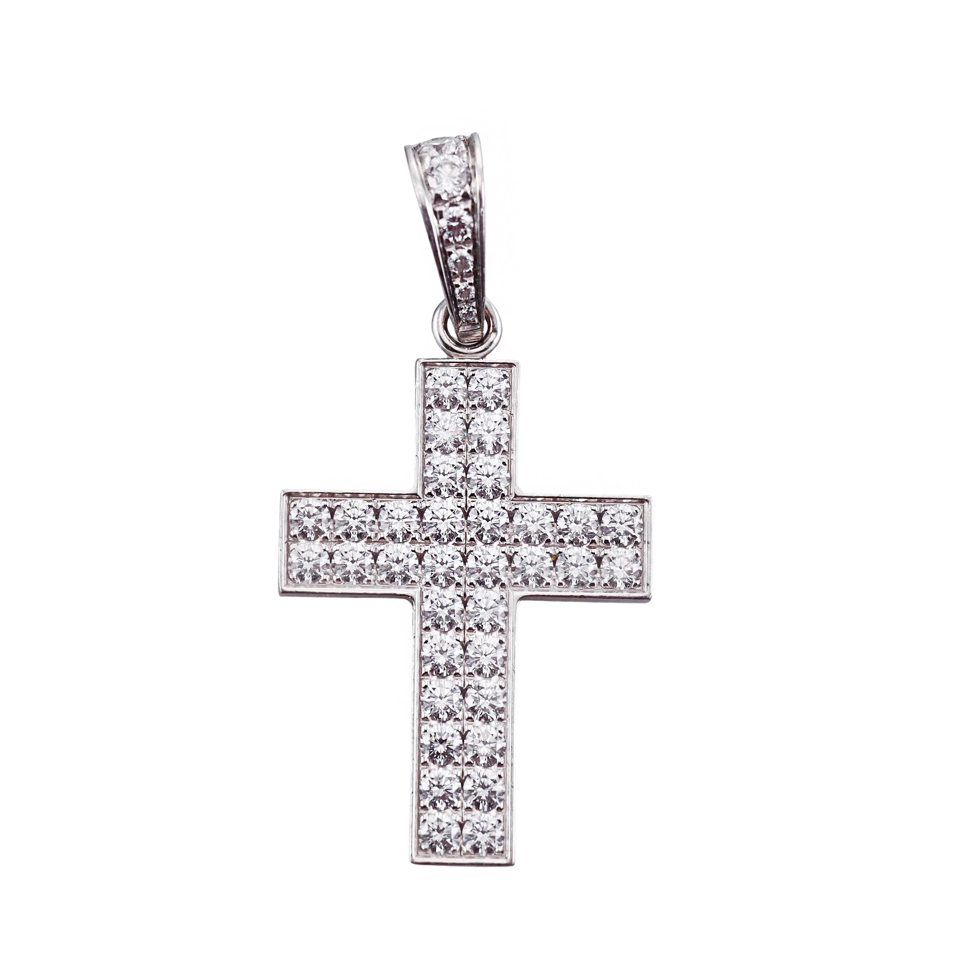 Cartier Gold Diamond Cross Pendant