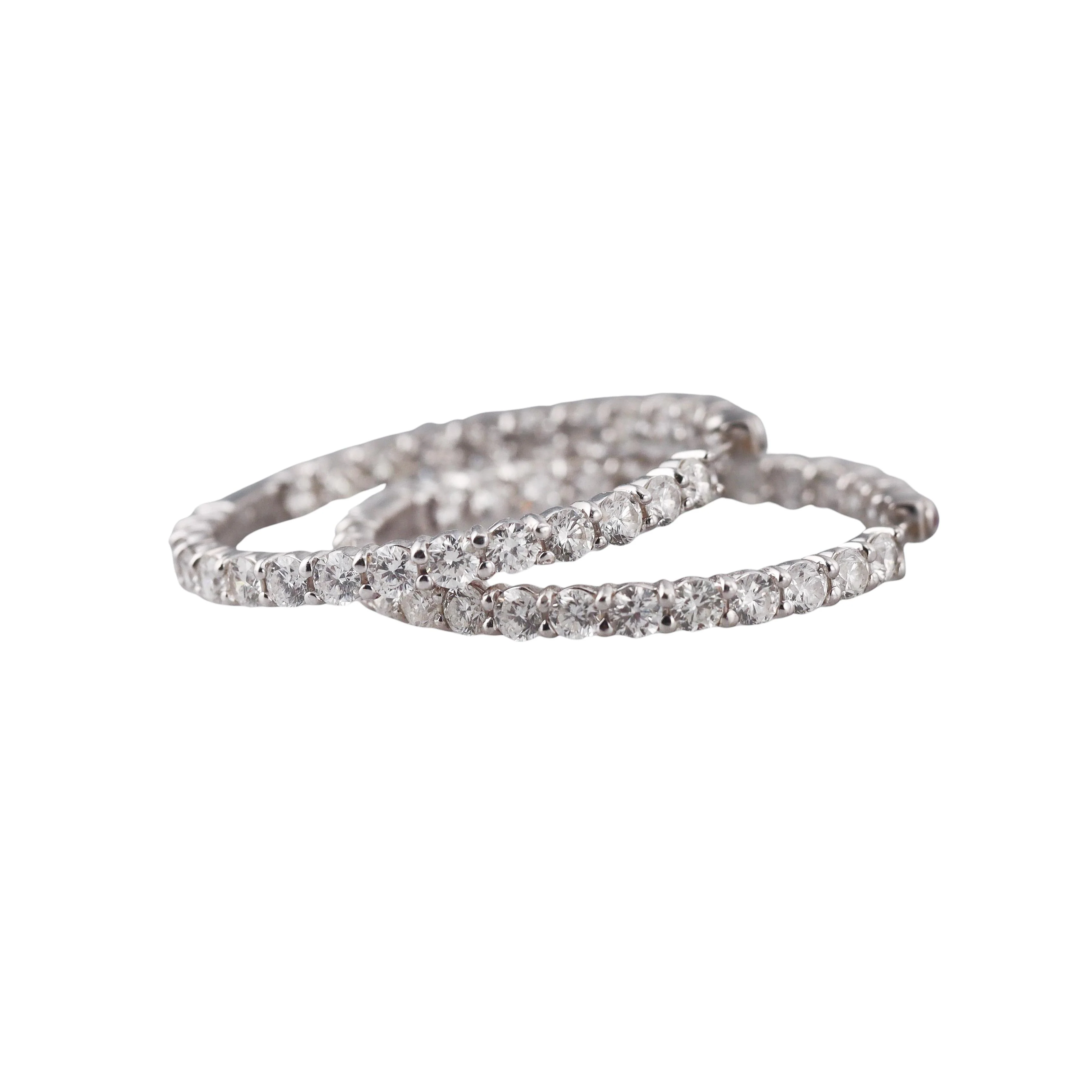 Roberto Coin Gold The Perfect Diamond Hoop Earrings