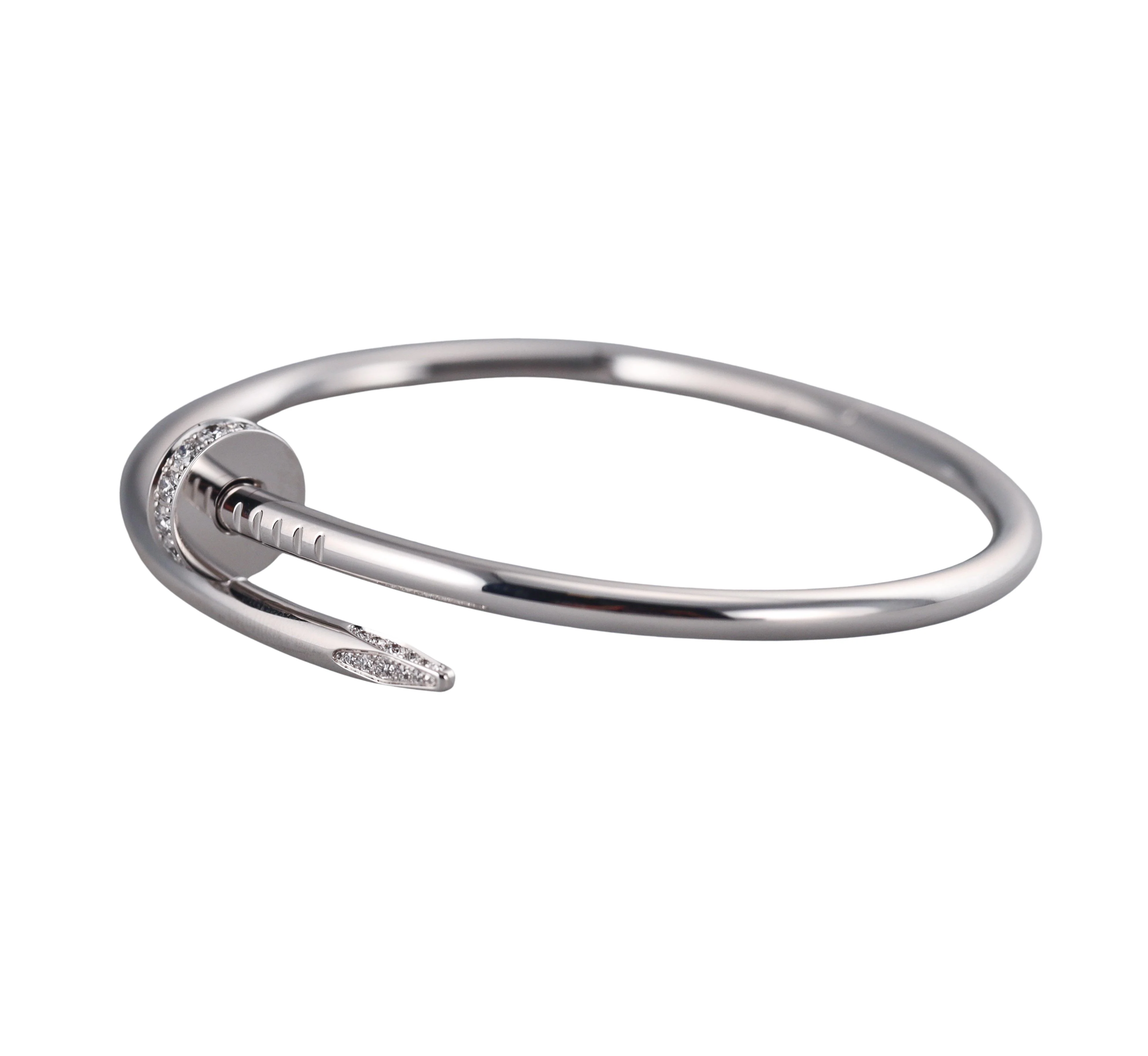 Cartier Juste Un Clou Diamond White Gold Bracelet Size 18