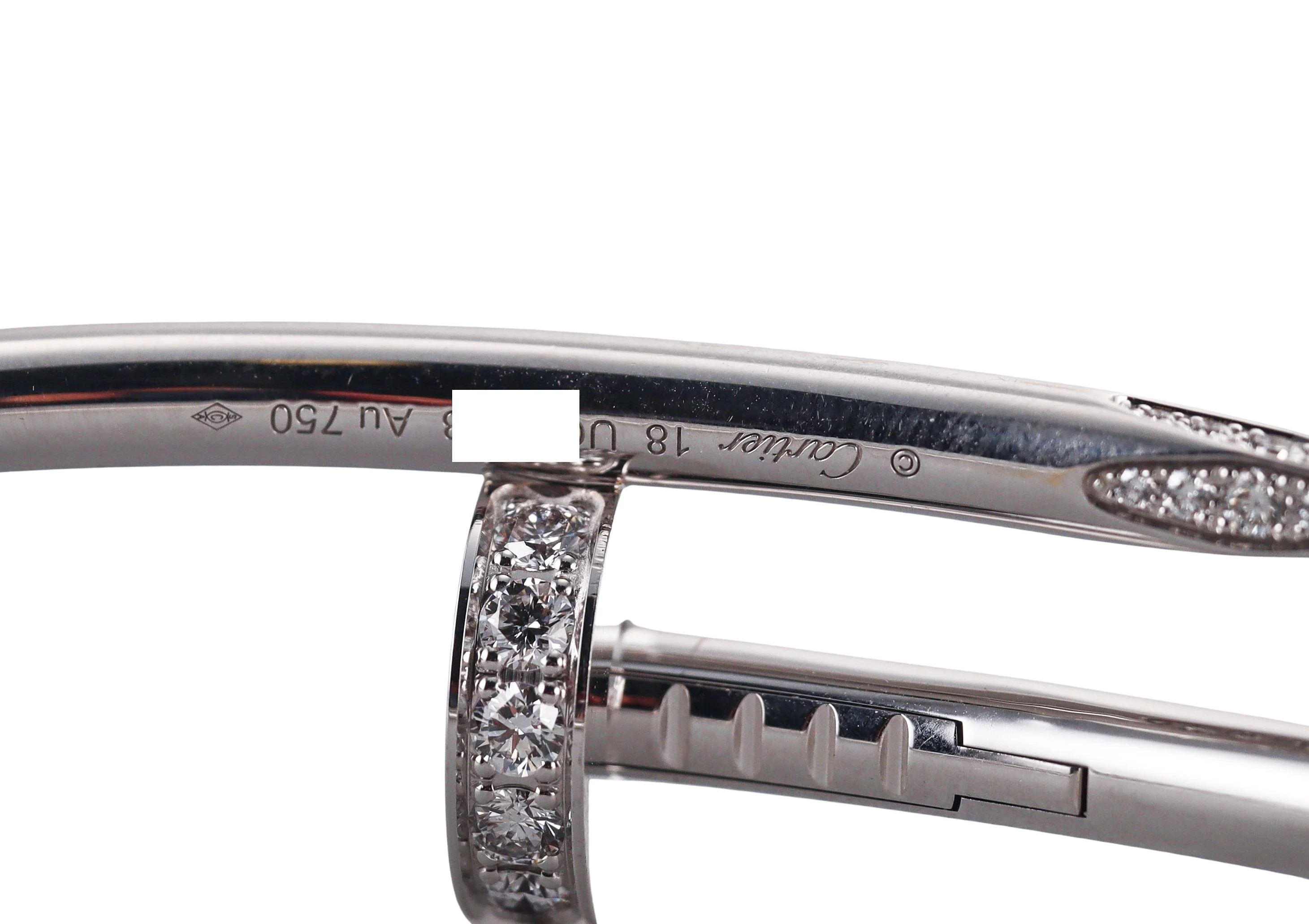 Cartier Juste Un Clou Diamond White Gold Bracelet Size 18