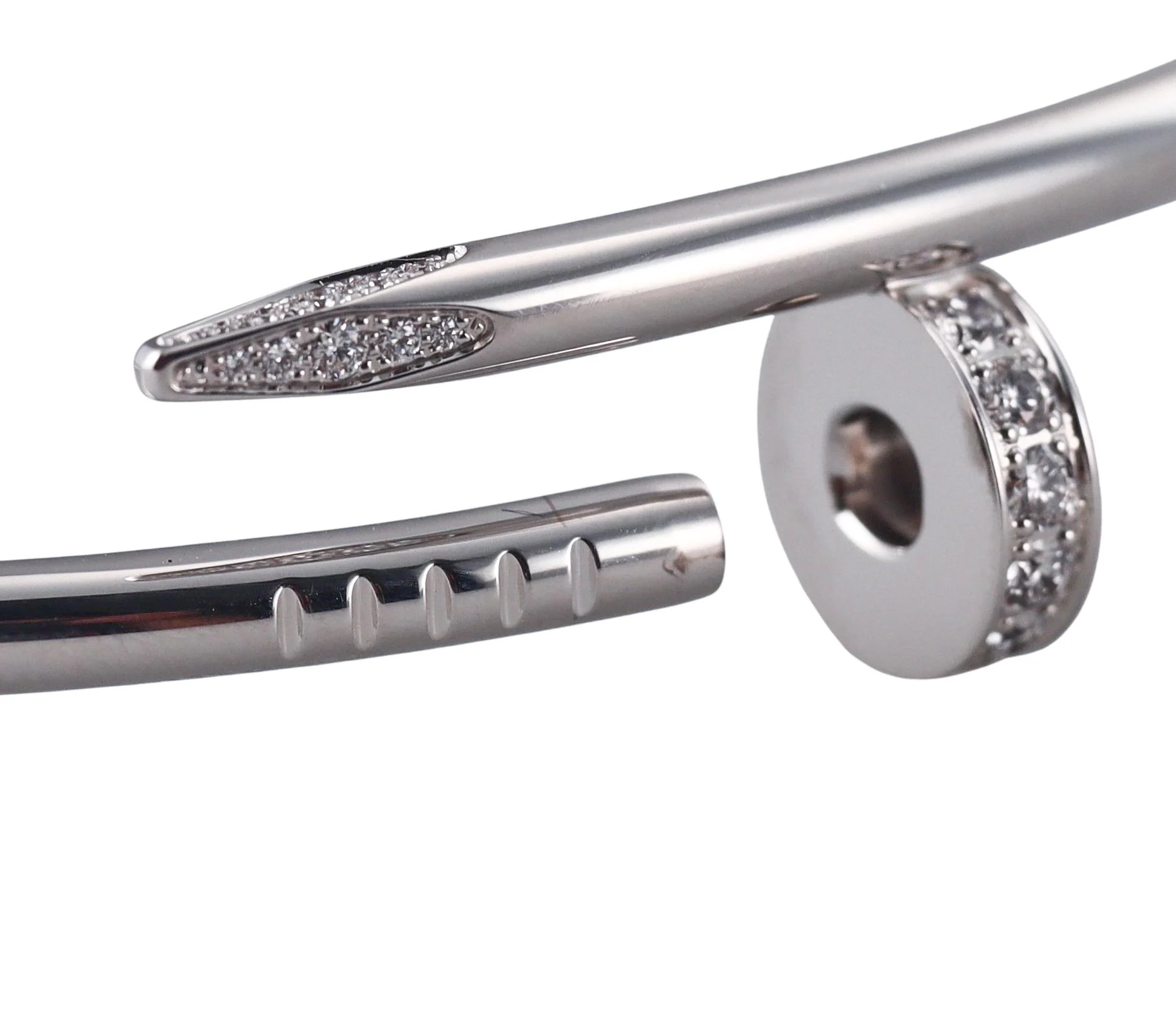 Cartier Juste Un Clou Diamond White Gold Bracelet Size 18