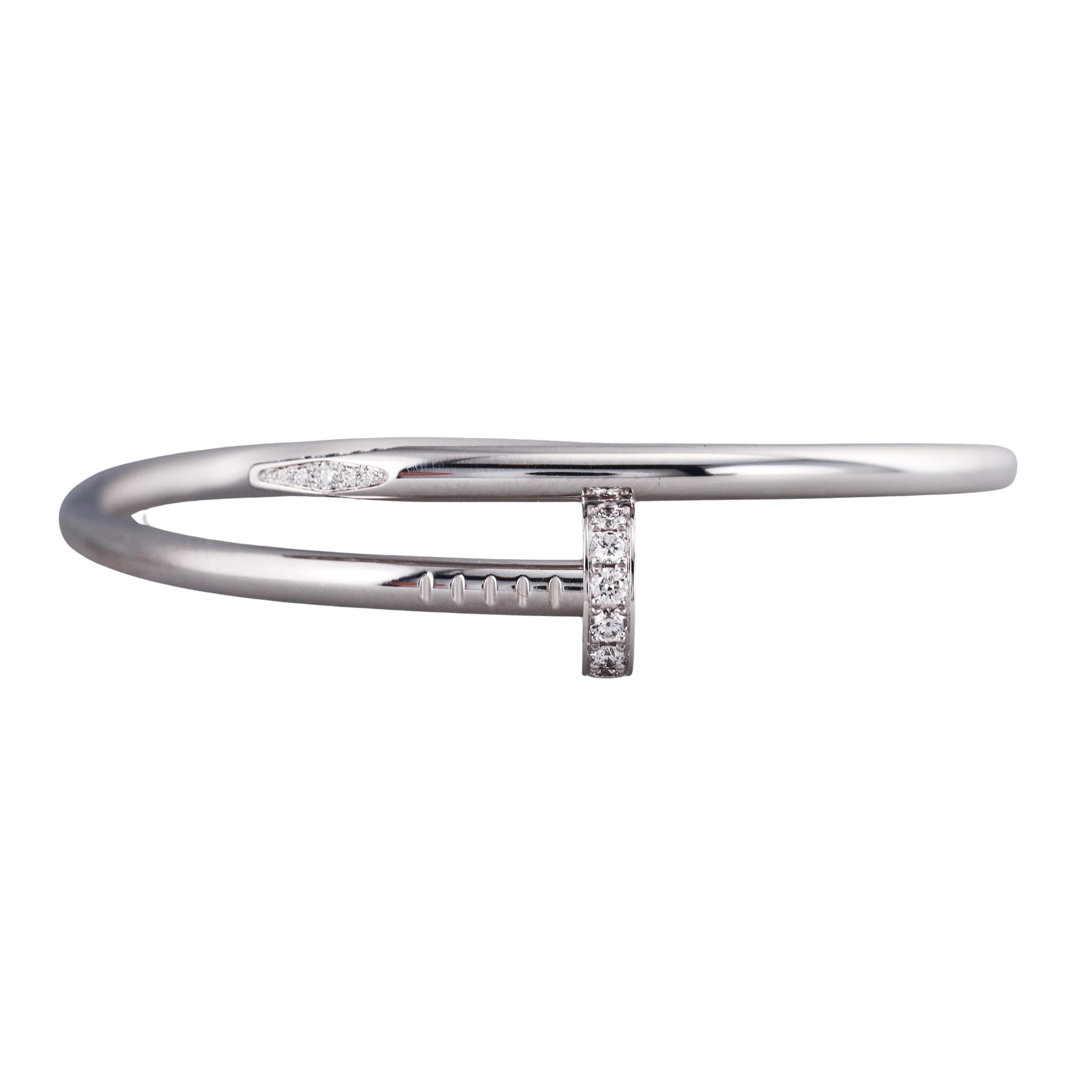 Cartier Juste Un Clou Diamond White Gold Bracelet Size 18