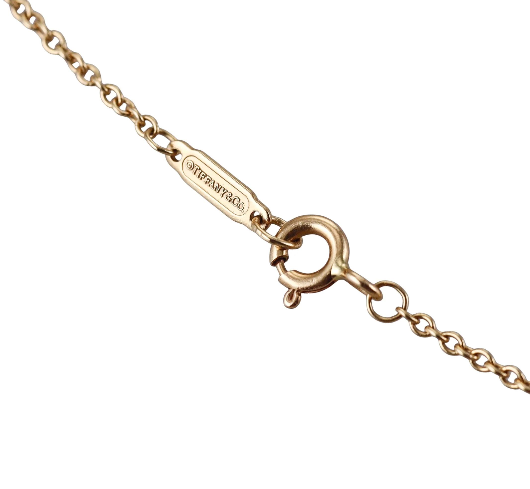 Tiffany  Co Elsa Peretti Open Heart Gold Pendant Necklace