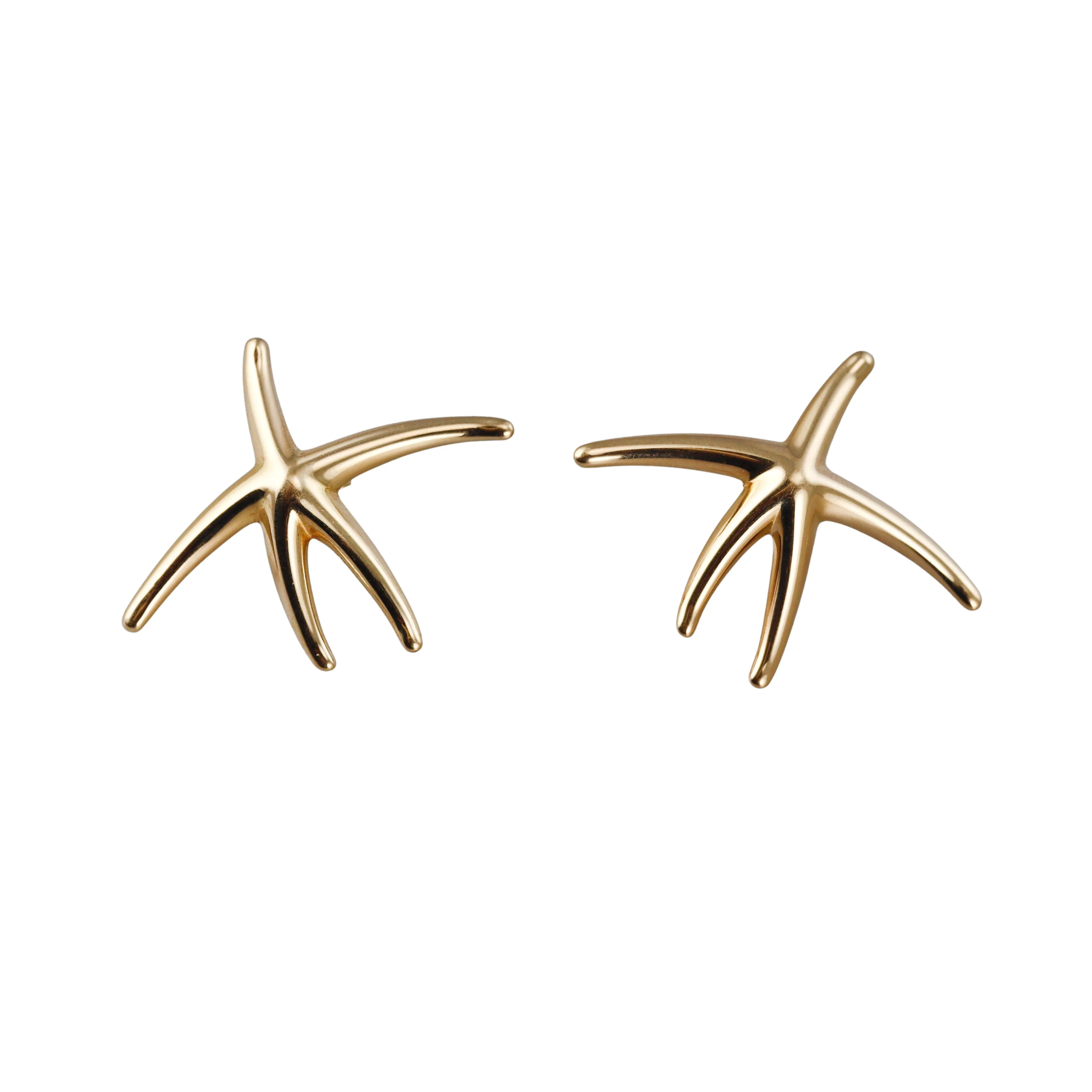 Tiffany Co Elsa Peretti Gold Starfish Earrings
