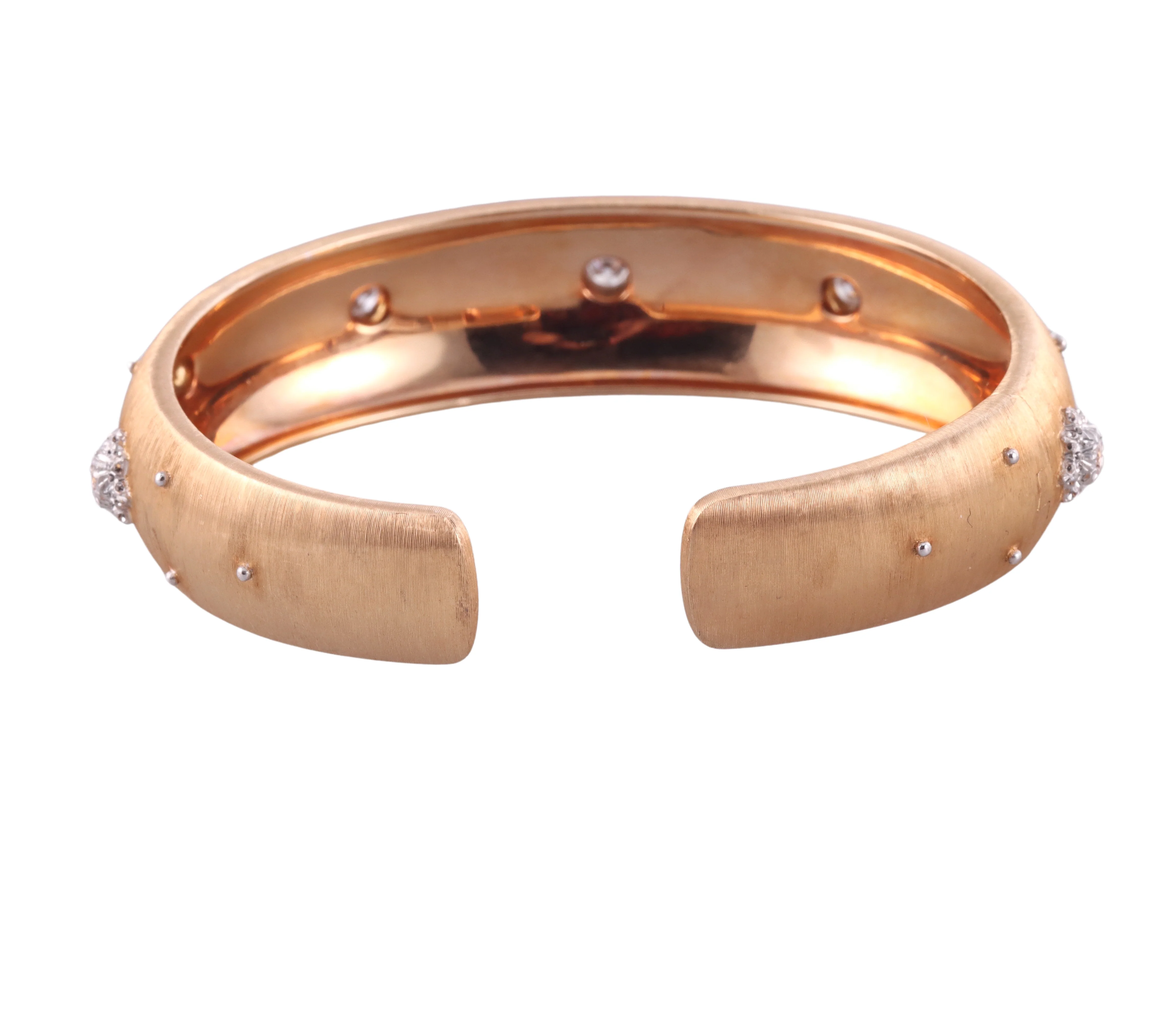Buccellati Macri Rose Gold Diamond Cuff Bracelet