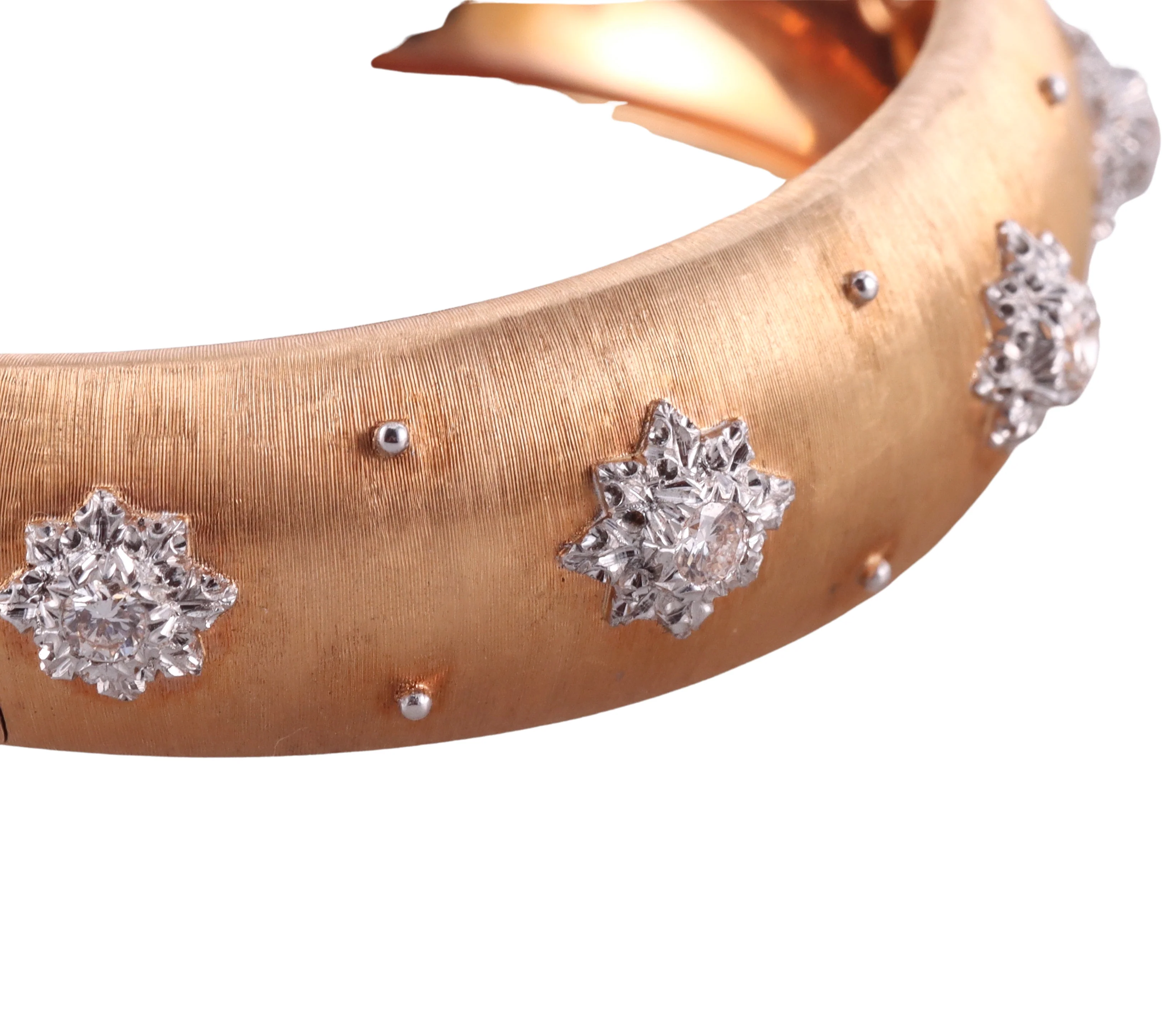 Buccellati Macri Rose Gold Diamond Cuff Bracelet
