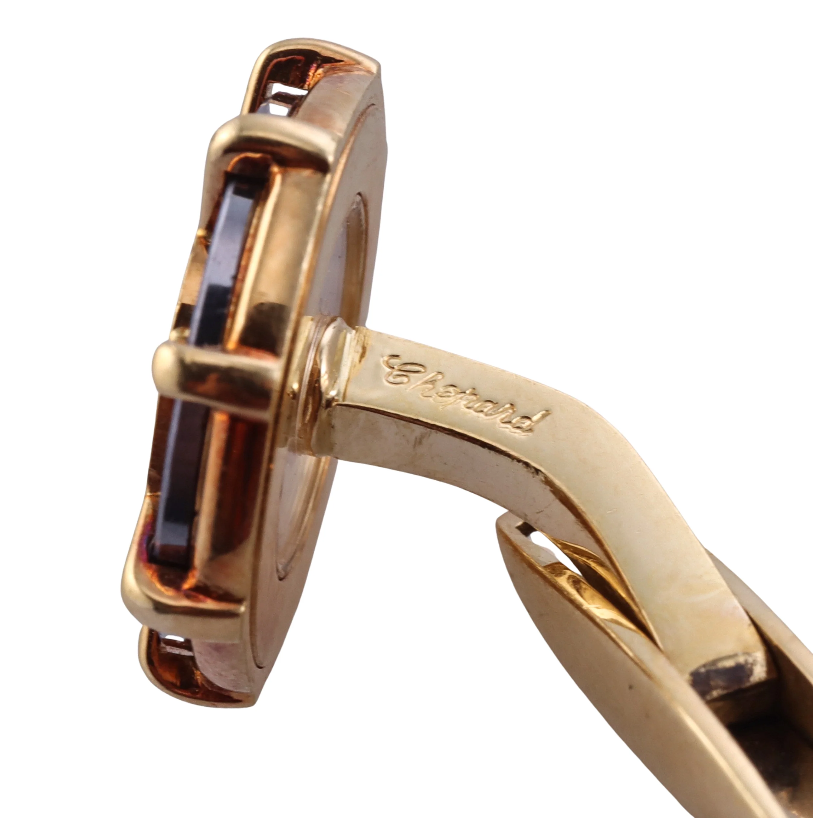 Chopard Happy Diamonds Gold Hematite Ships Wheel Cufflinks