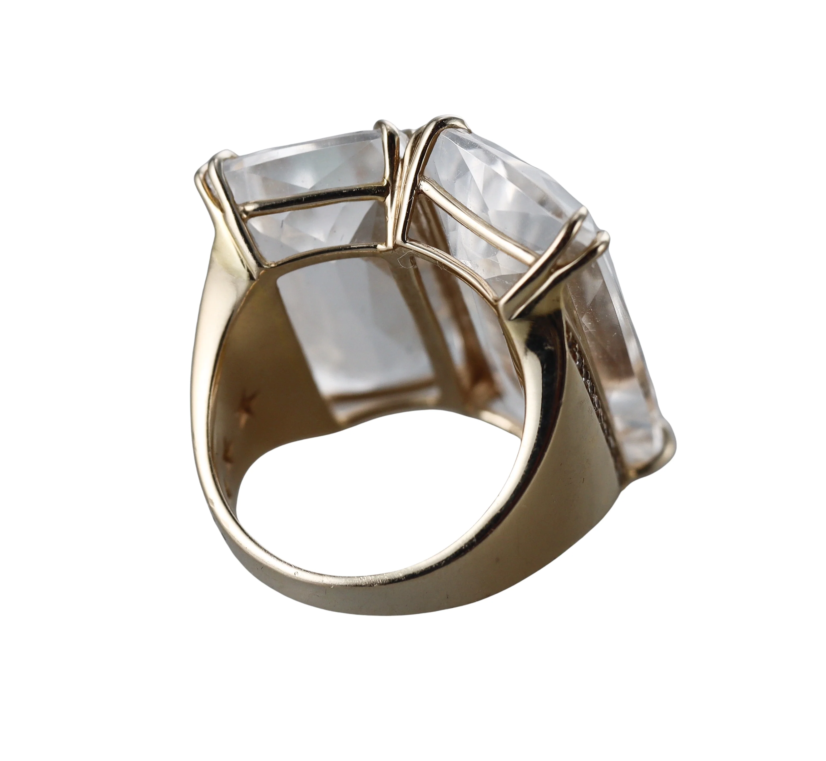 H. Stern Cobblestone Noble Gold Diamond Crystal Ring