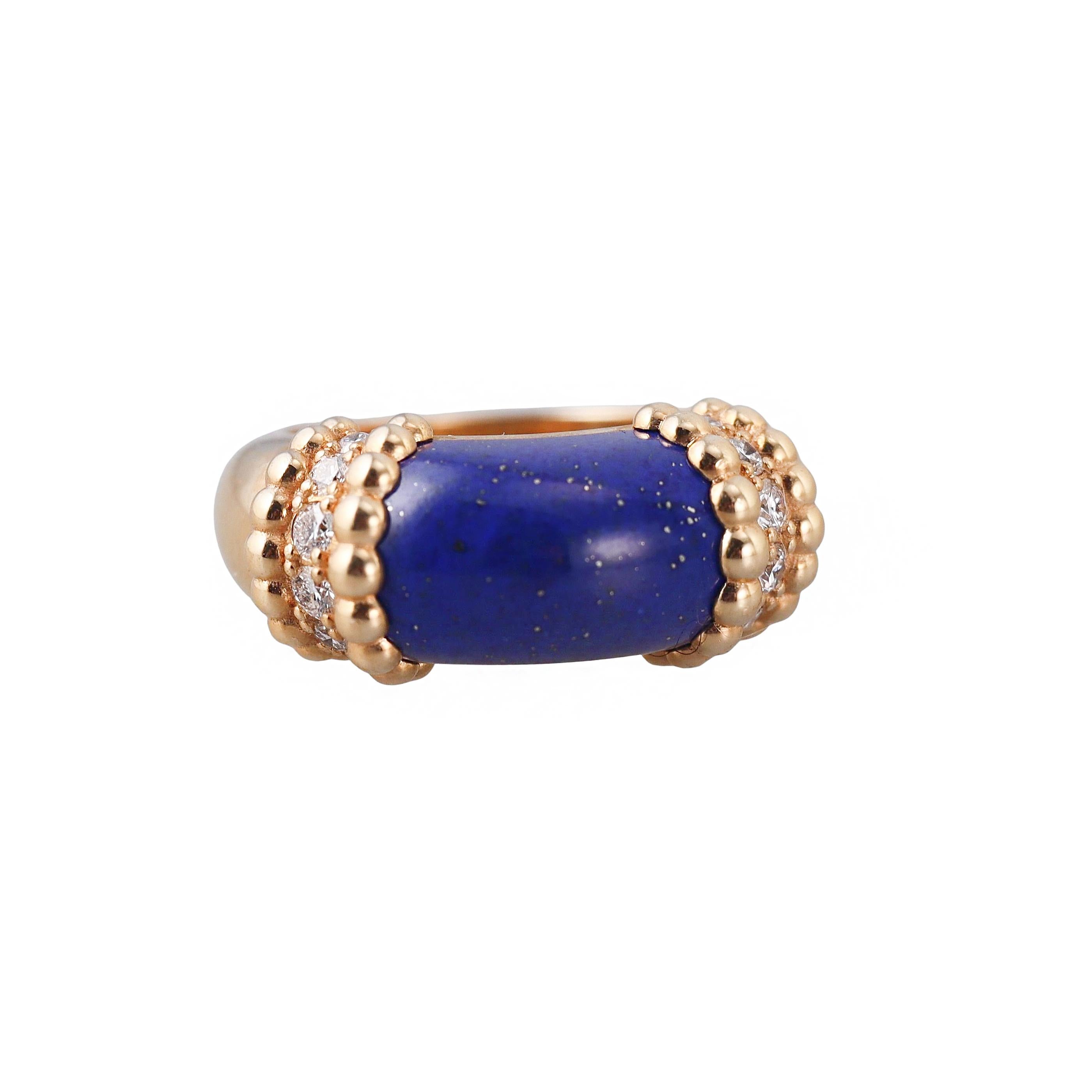 Van Cleef  Arpels Perlee Couleurs Lapis Diamond Ring