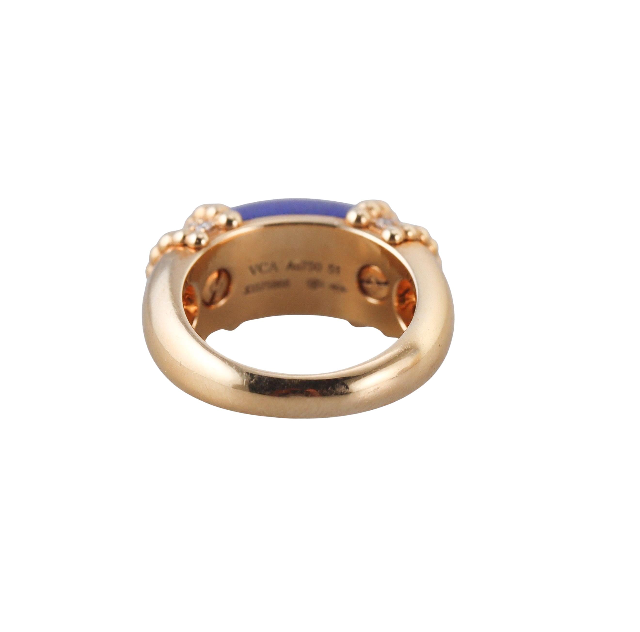 Van Cleef  Arpels Perlee Couleurs Lapis Diamond Ring