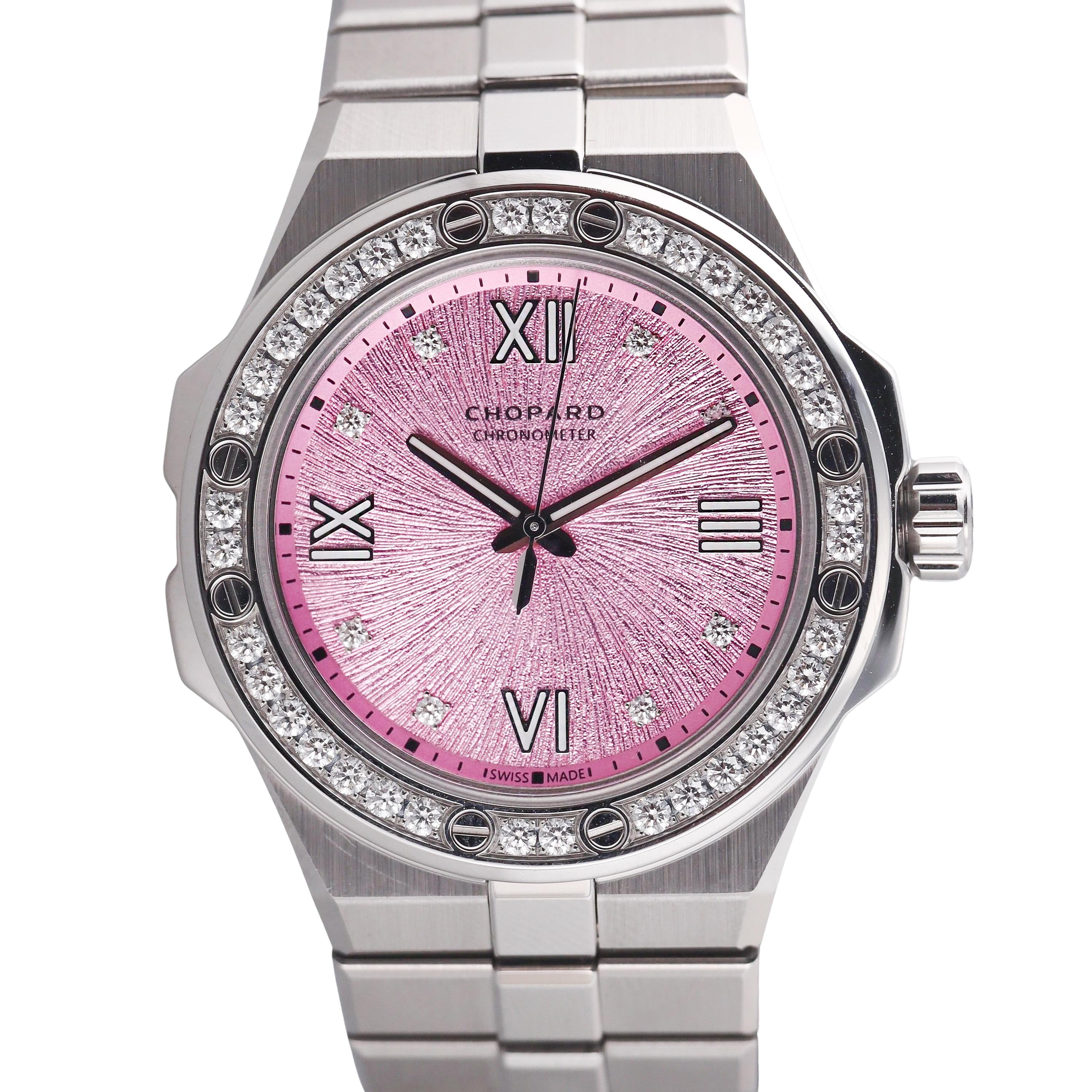 Chopard Alpine Eagle 36 Pink Diamond Automatic Watch 298601-3010