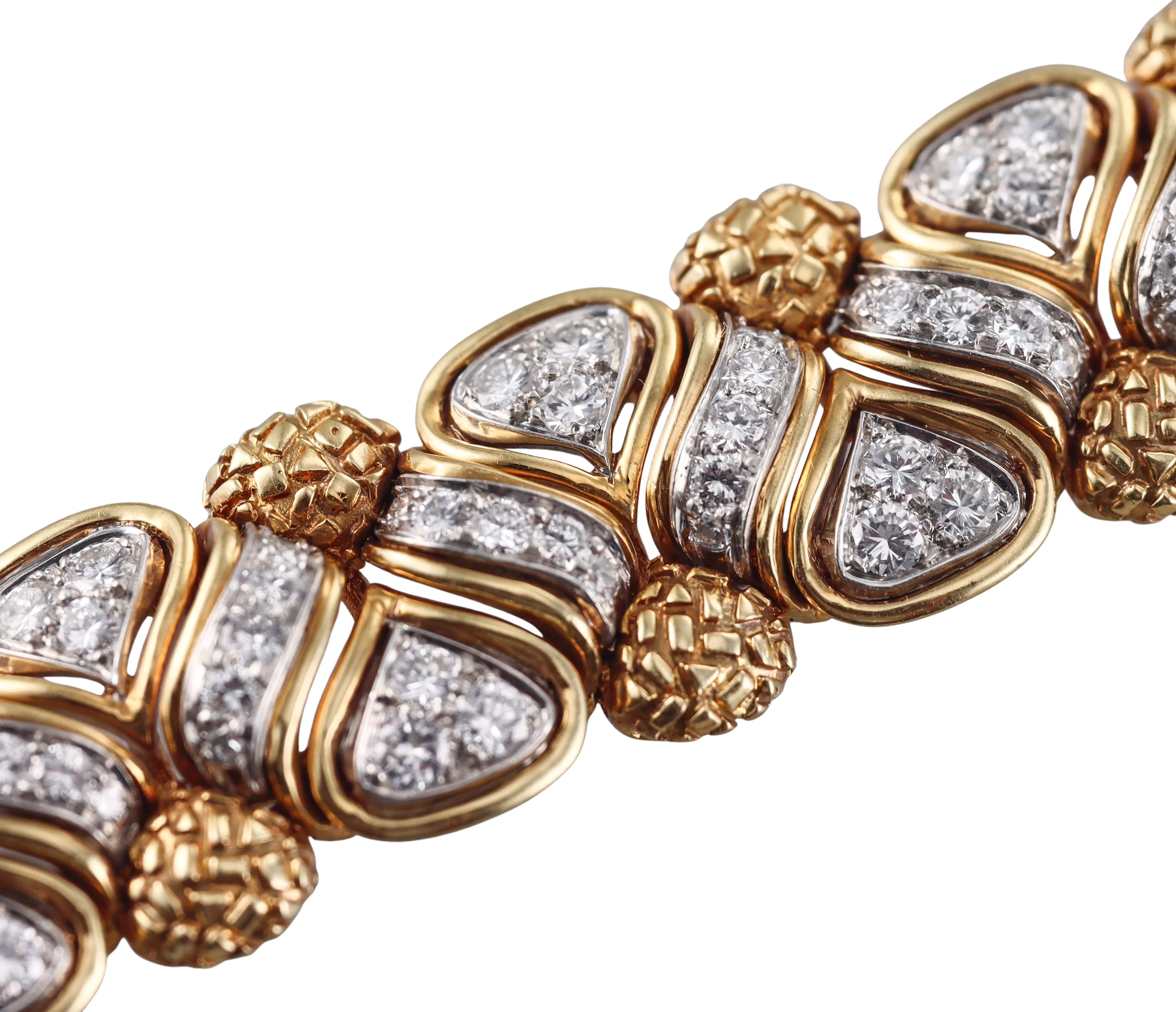 Tiffany Co 1980s Diamond Gold Bracelet