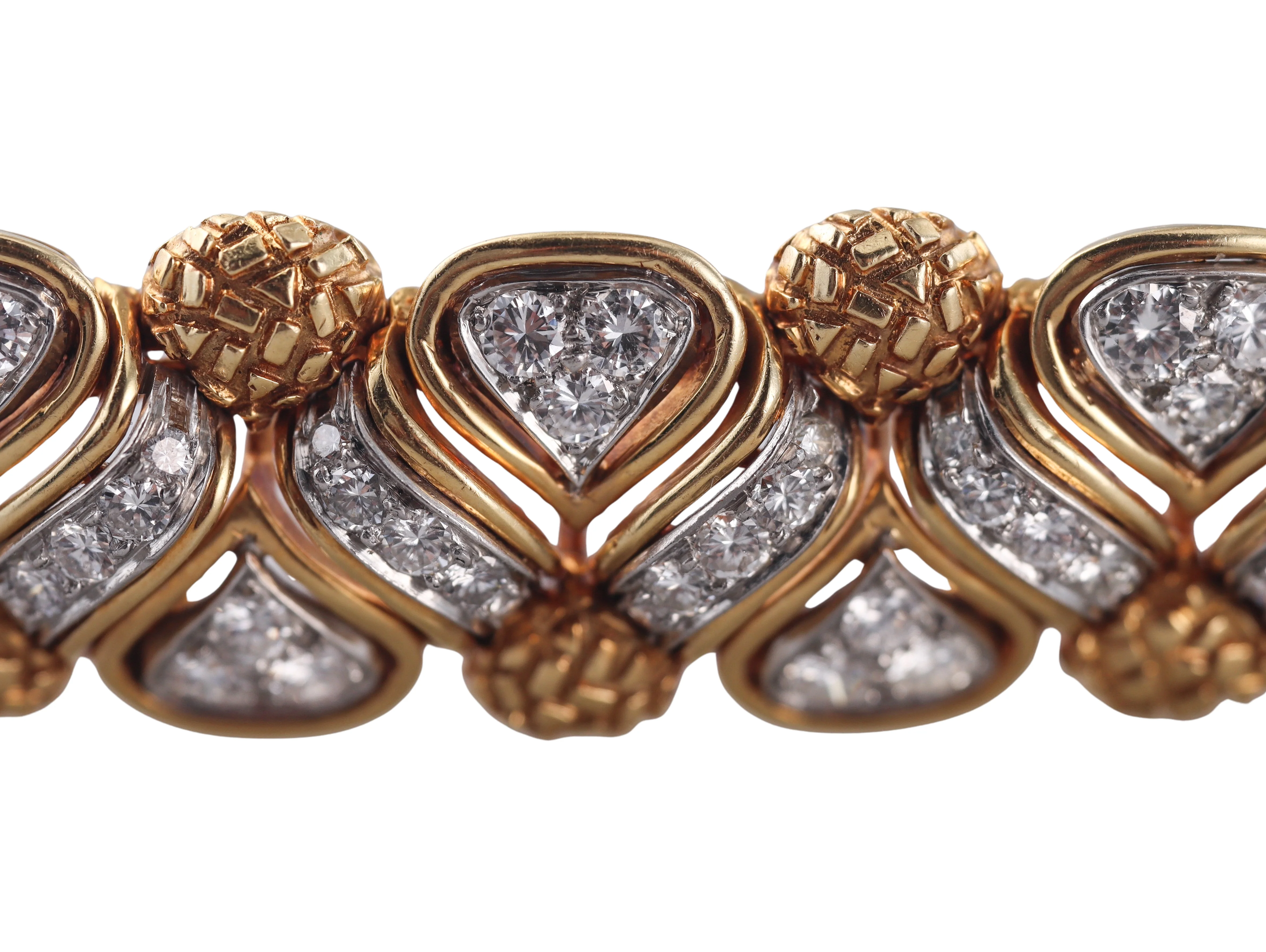 Tiffany Co 1980s Diamond Gold Bracelet