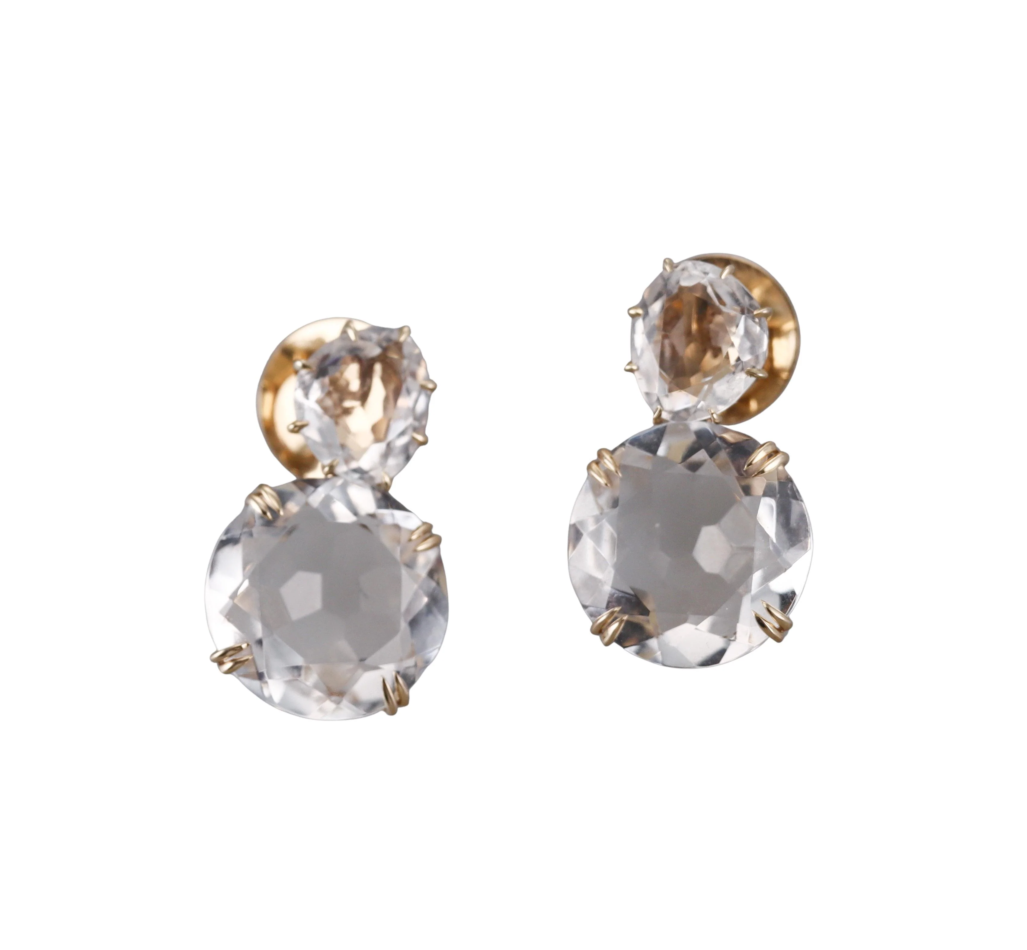 H. Stern Cobblestone Crystal Gold Earrings