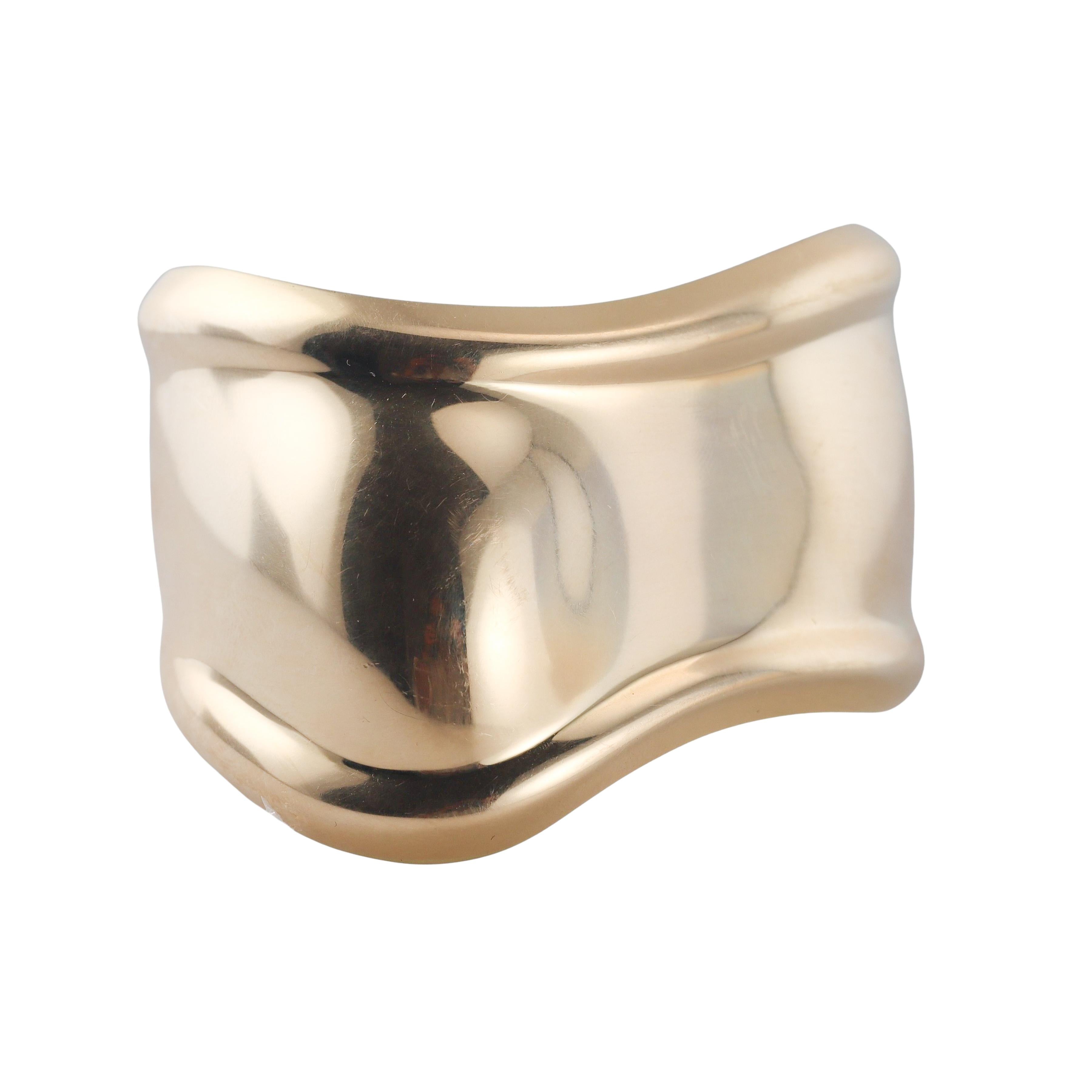 Tiffany Co Elsa Peretti Gold Bone Cuff Bracelet