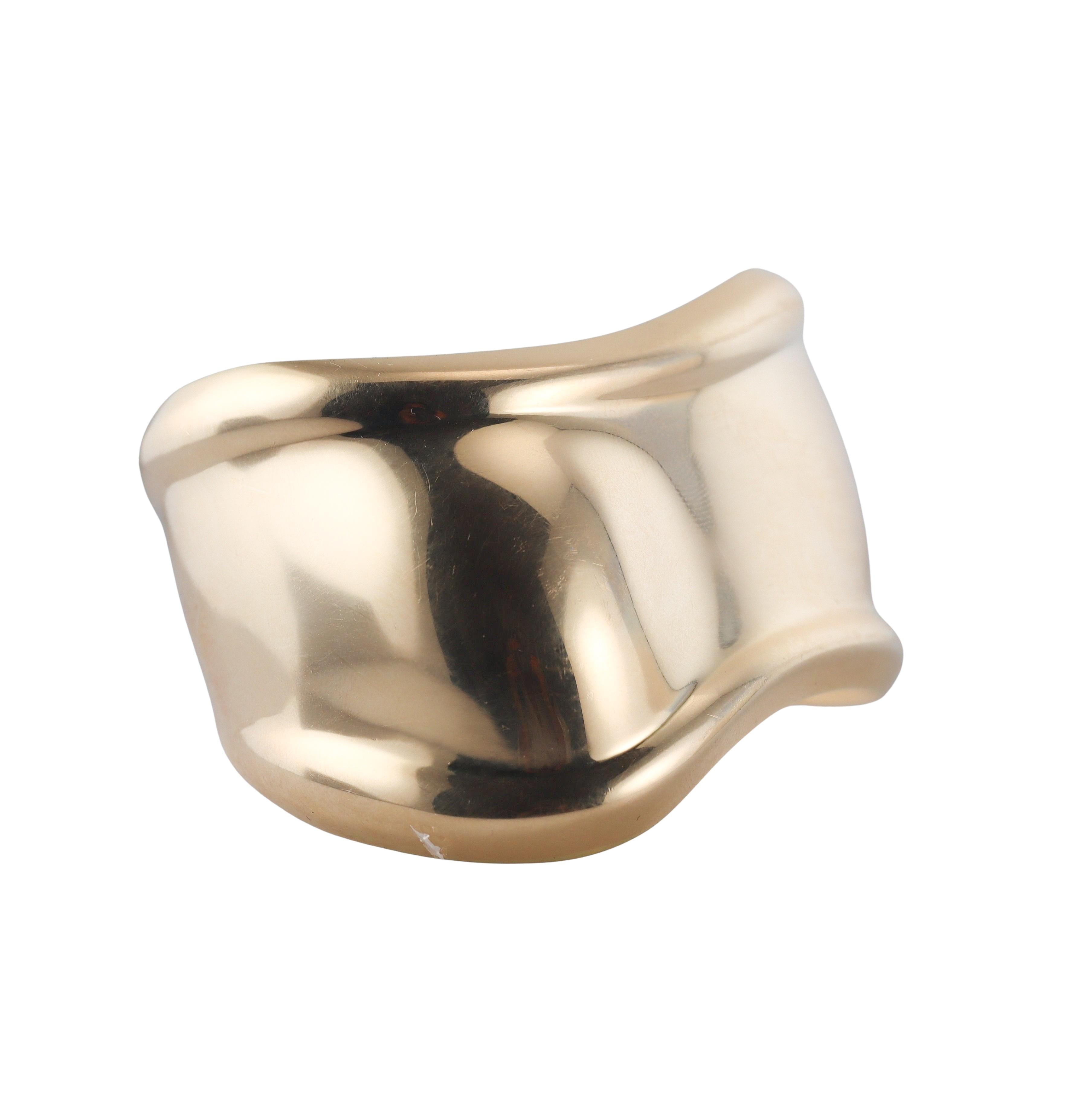 Tiffany  Co Elsa Peretti Gold Bone Cuff Bracelet