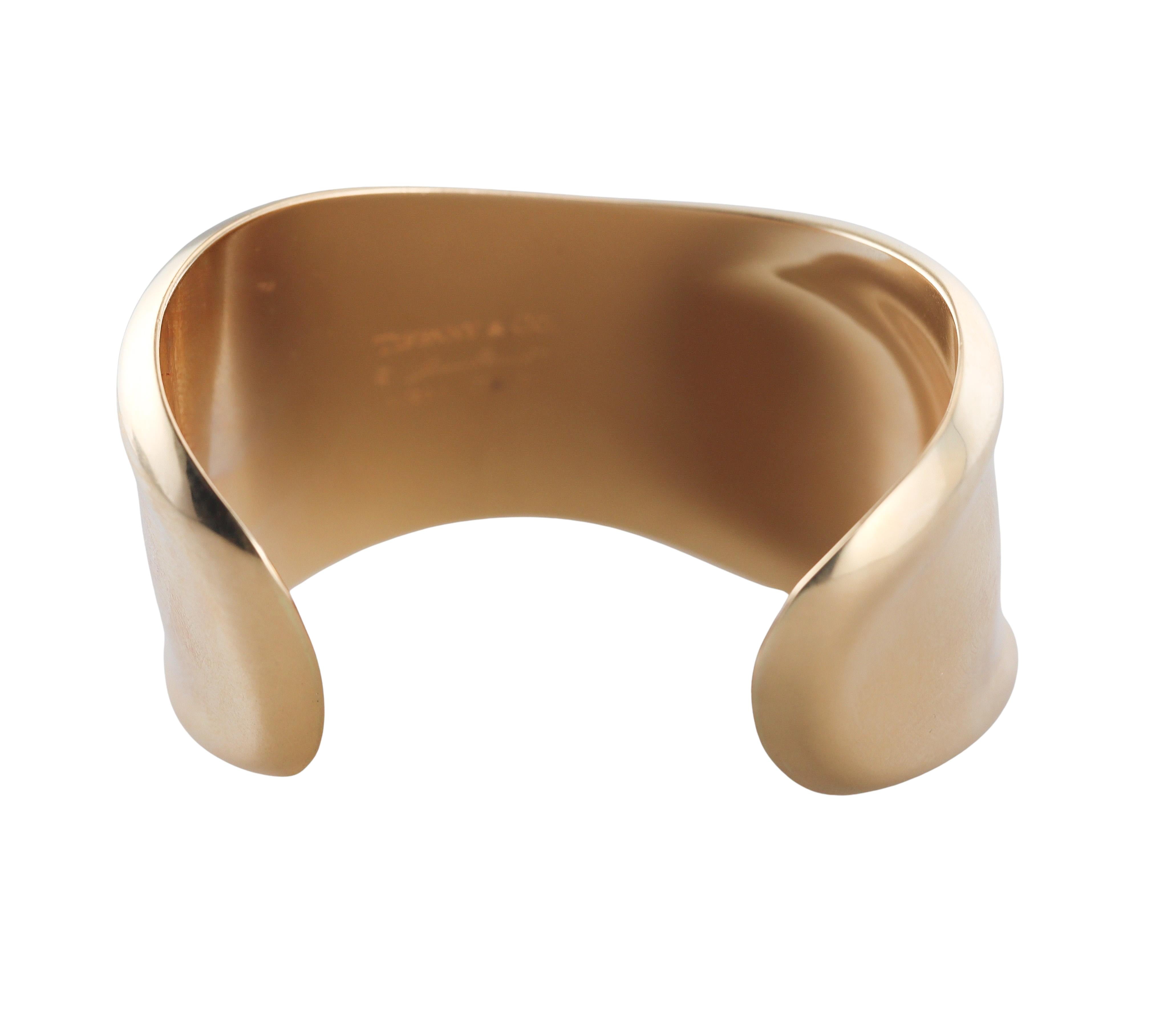 Tiffany Co Elsa Peretti Gold Bone Cuff Bracelet