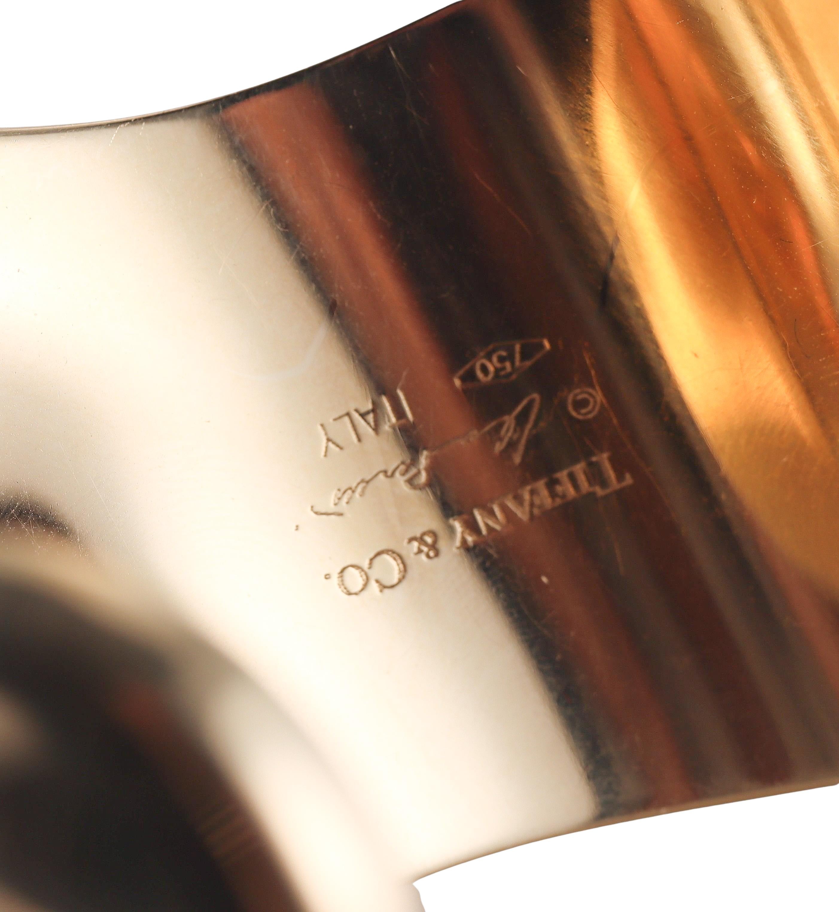 Tiffany  Co Elsa Peretti Gold Bone Cuff Bracelet