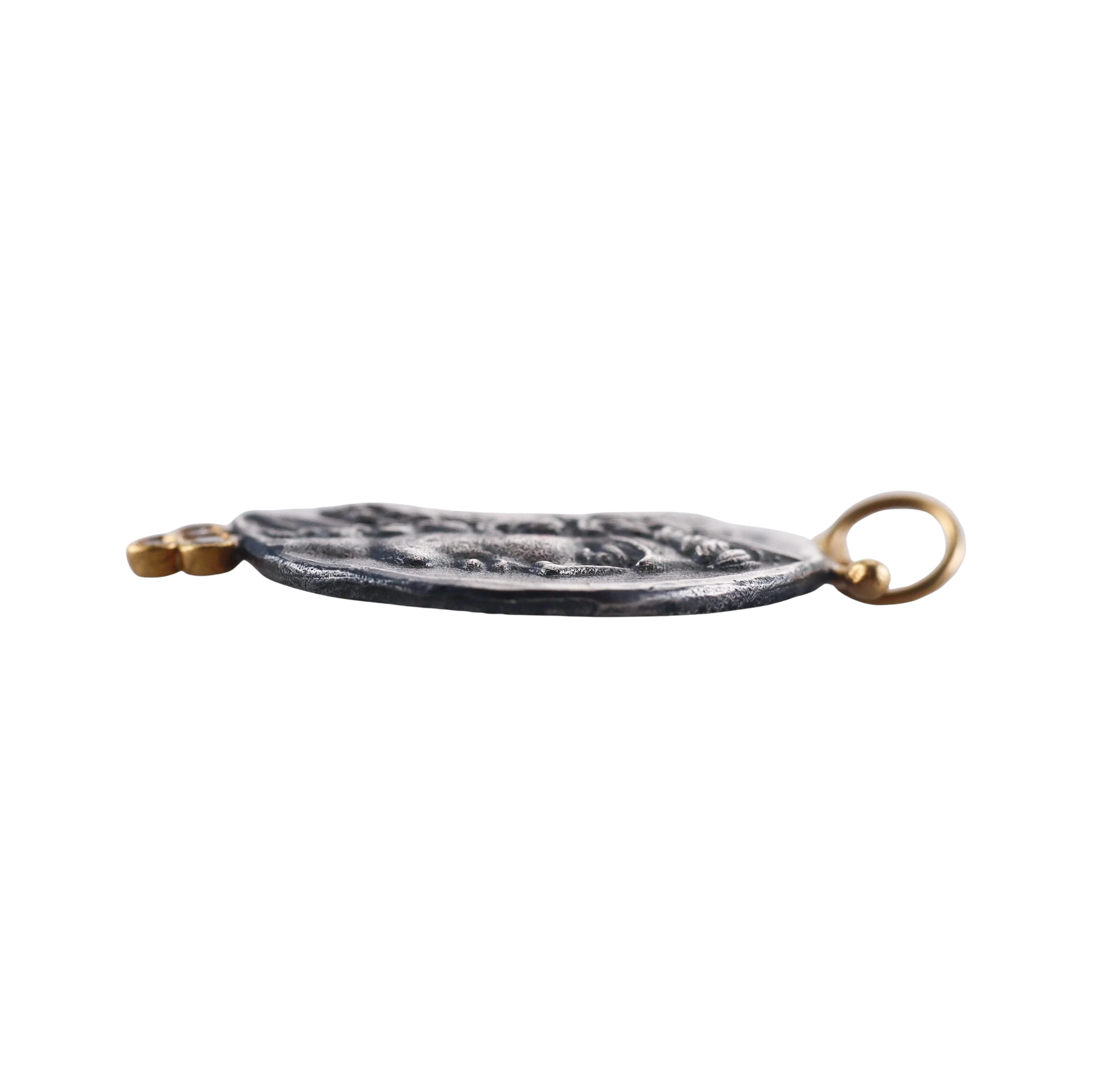 Ancient Inspired Silver Gold Diamond Zeus Hera Greek Tenedos Pendant