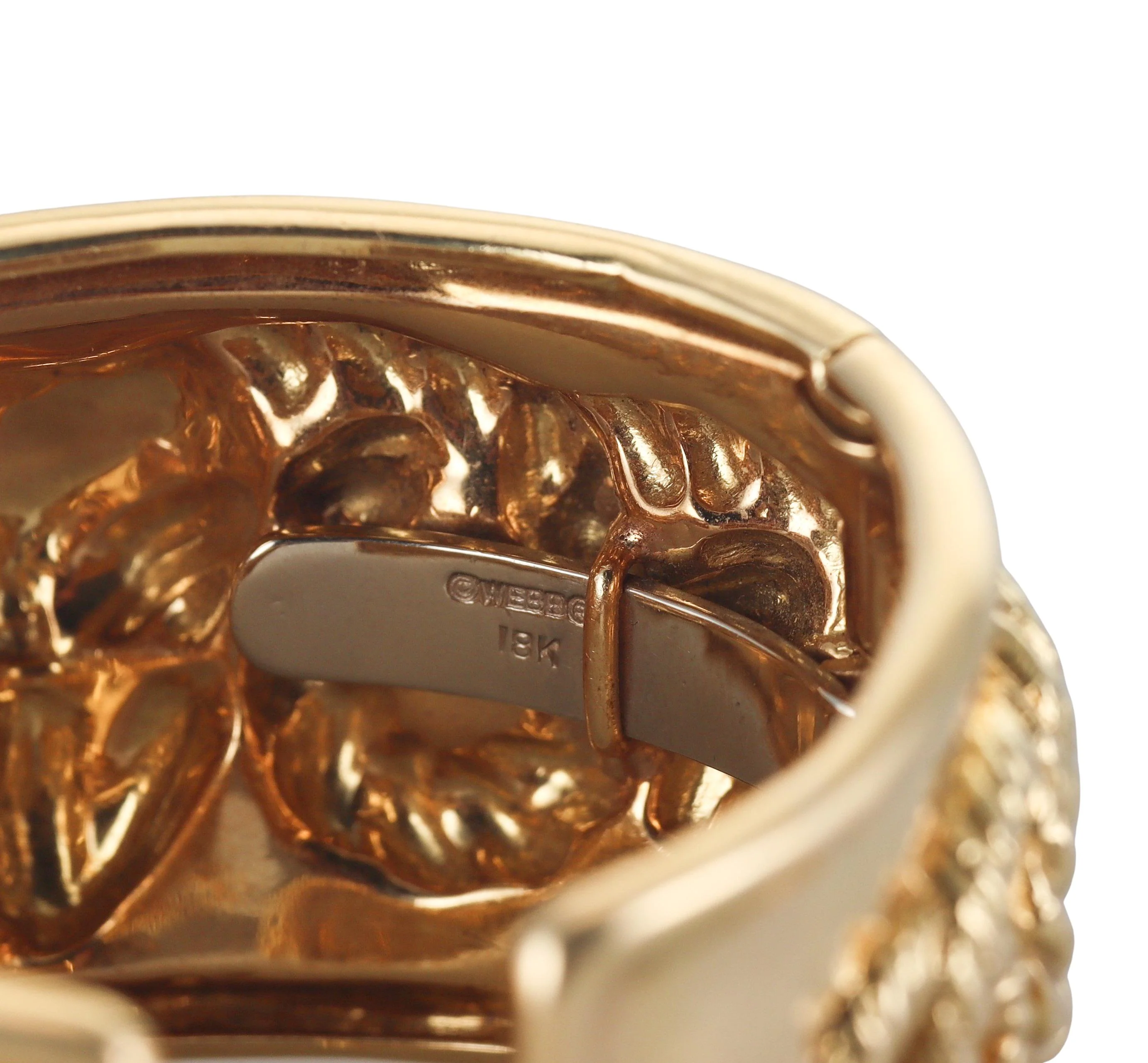 David Webb Repoussé Rams Head Cuff Bracelet