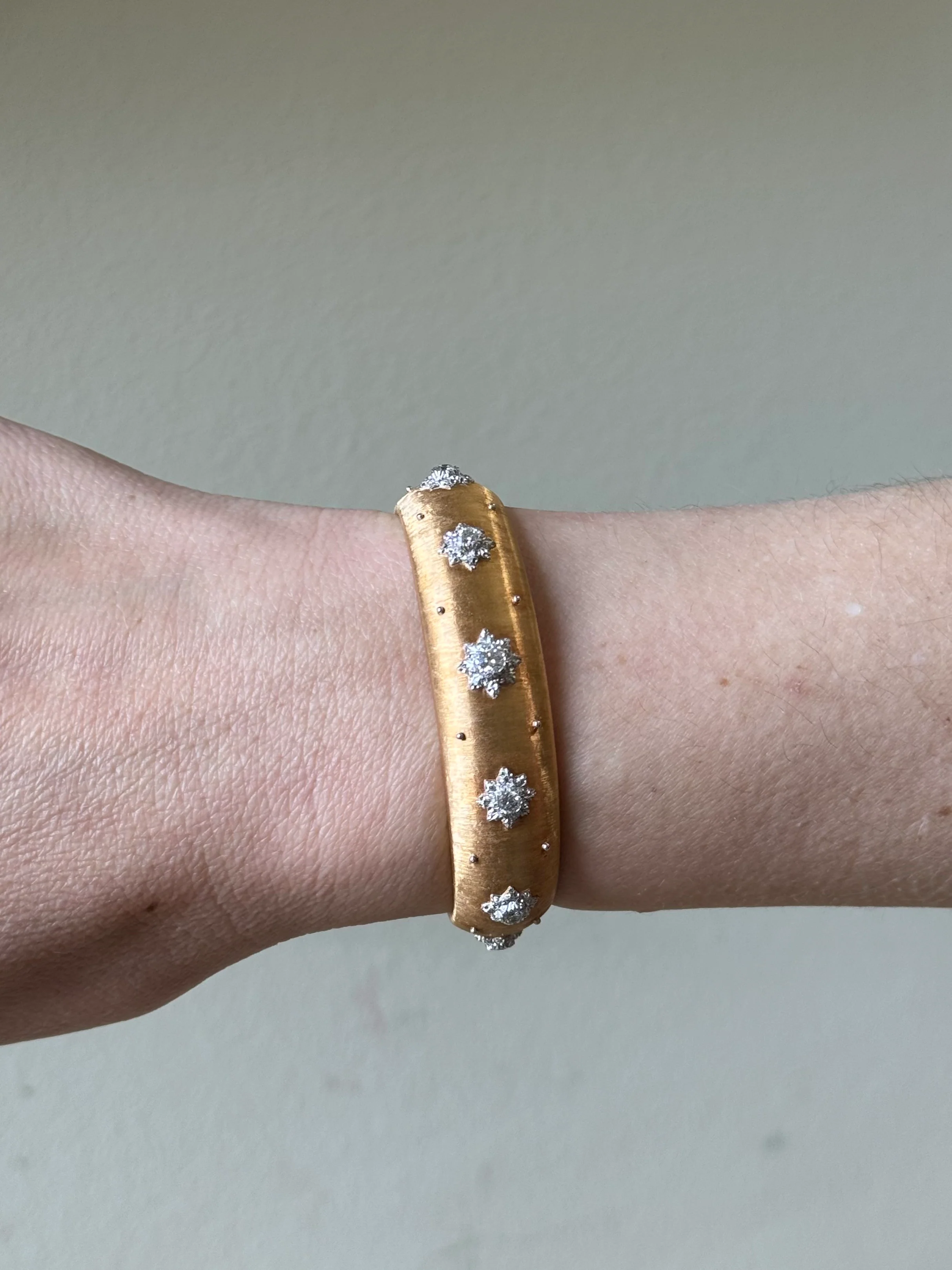 Buccellati Macri Rose Gold Diamond Cuff Bracelet