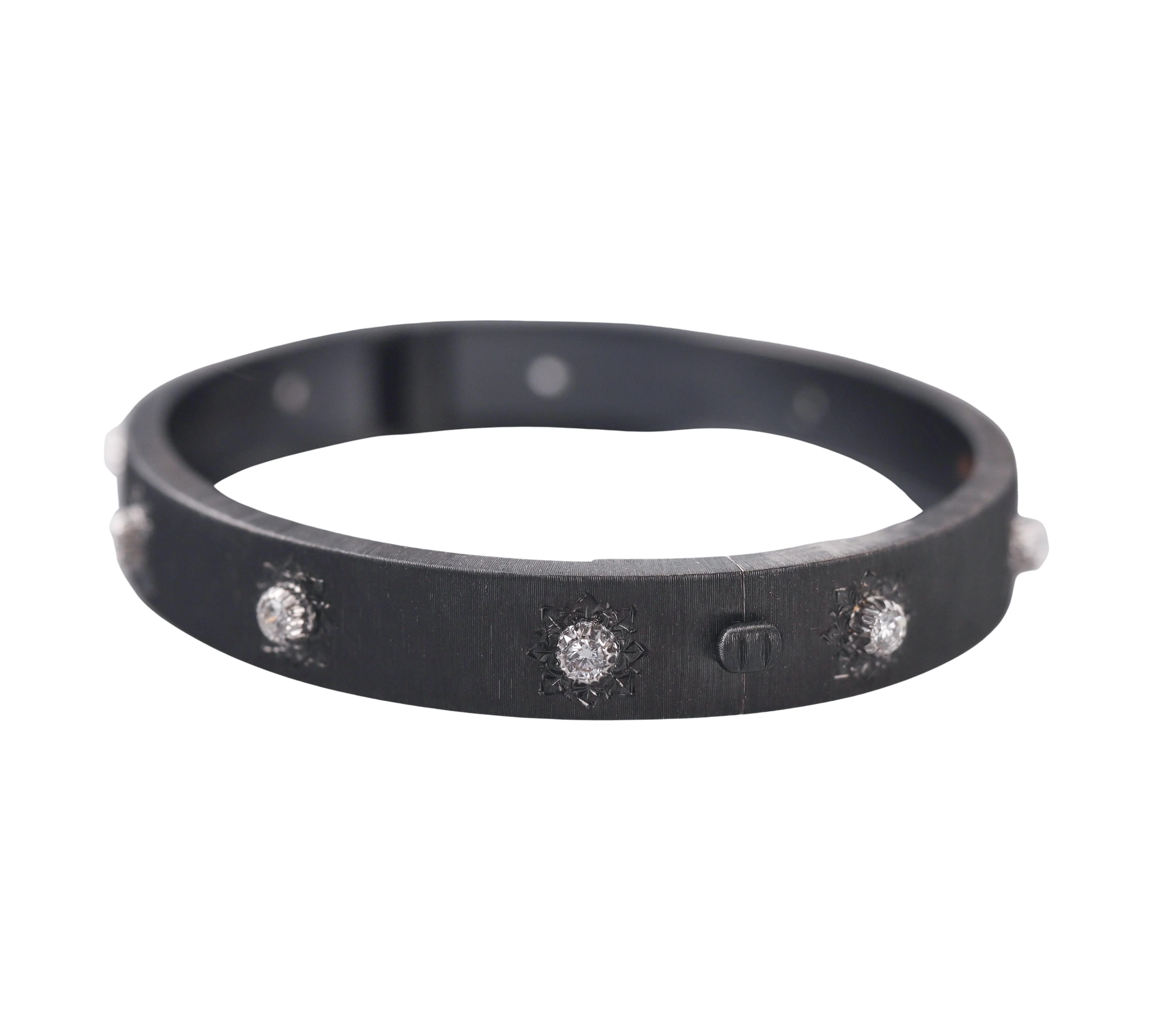 Buccellati Macri Classic Blackened Gold Diamond Bracelet