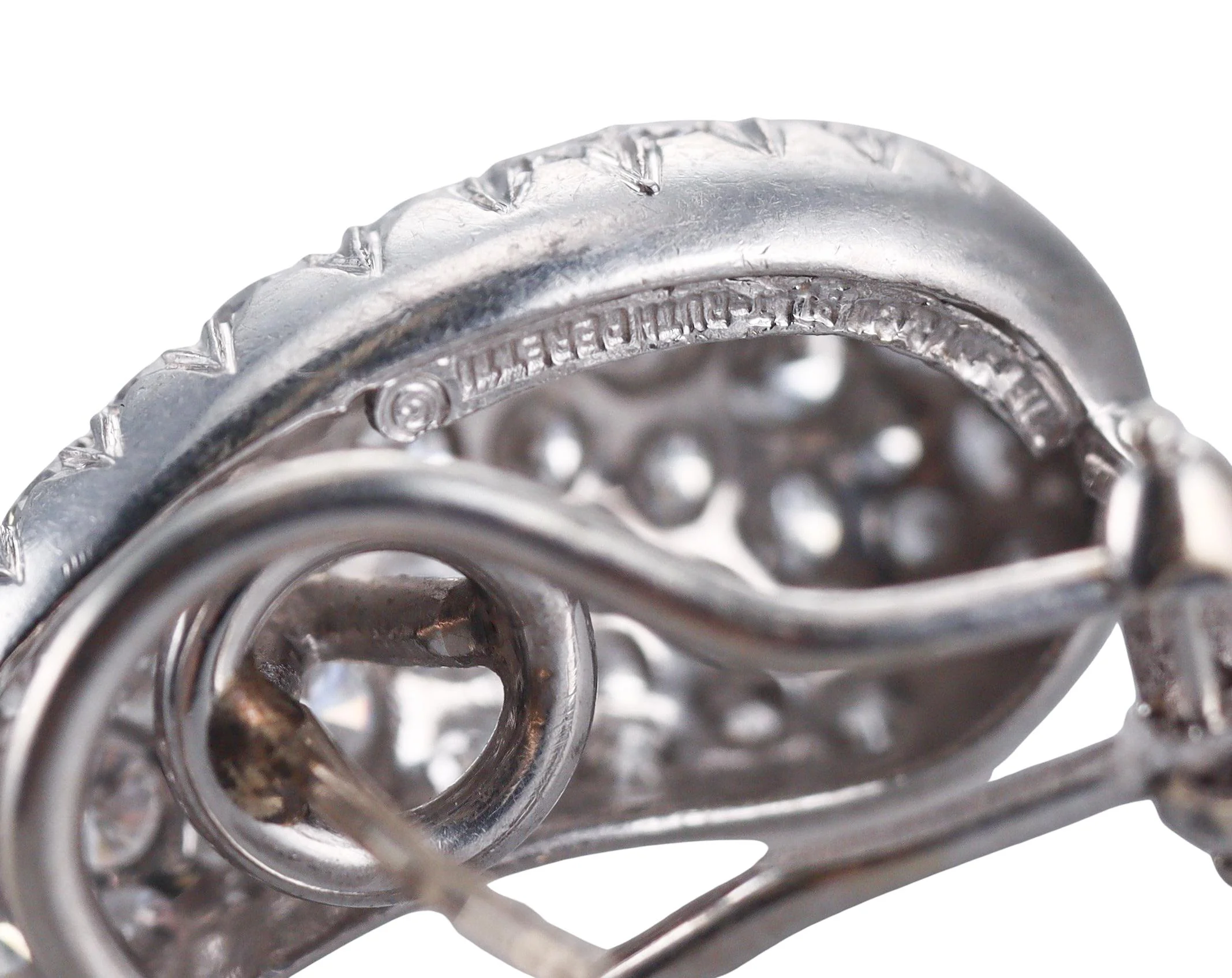 Tiffany  Co Elsa Peretti Bean Platinum Diamond Earrings