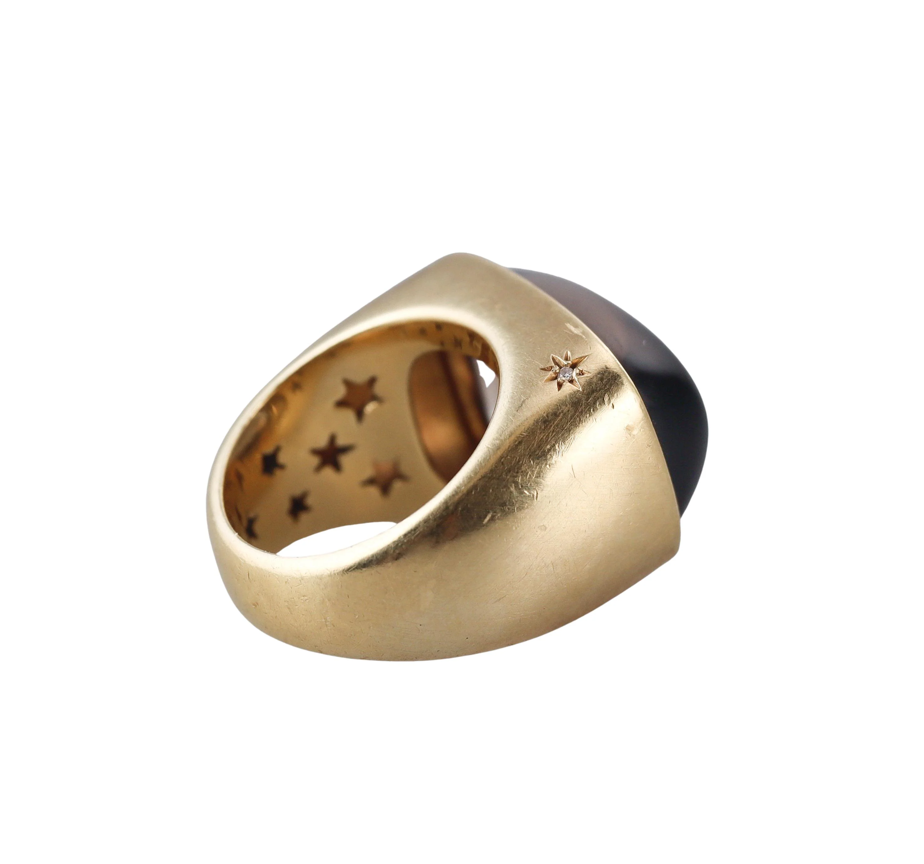 H. Stern Smokey Topaz Diamond Gold Ring