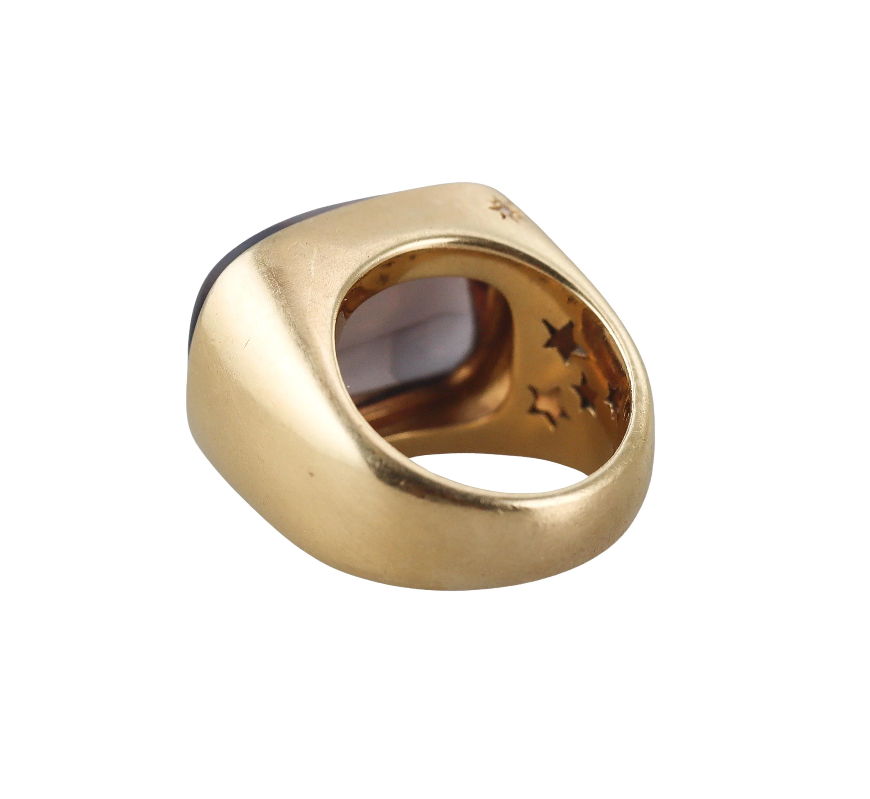 H. Stern Smokey Topaz Diamond Gold Ring