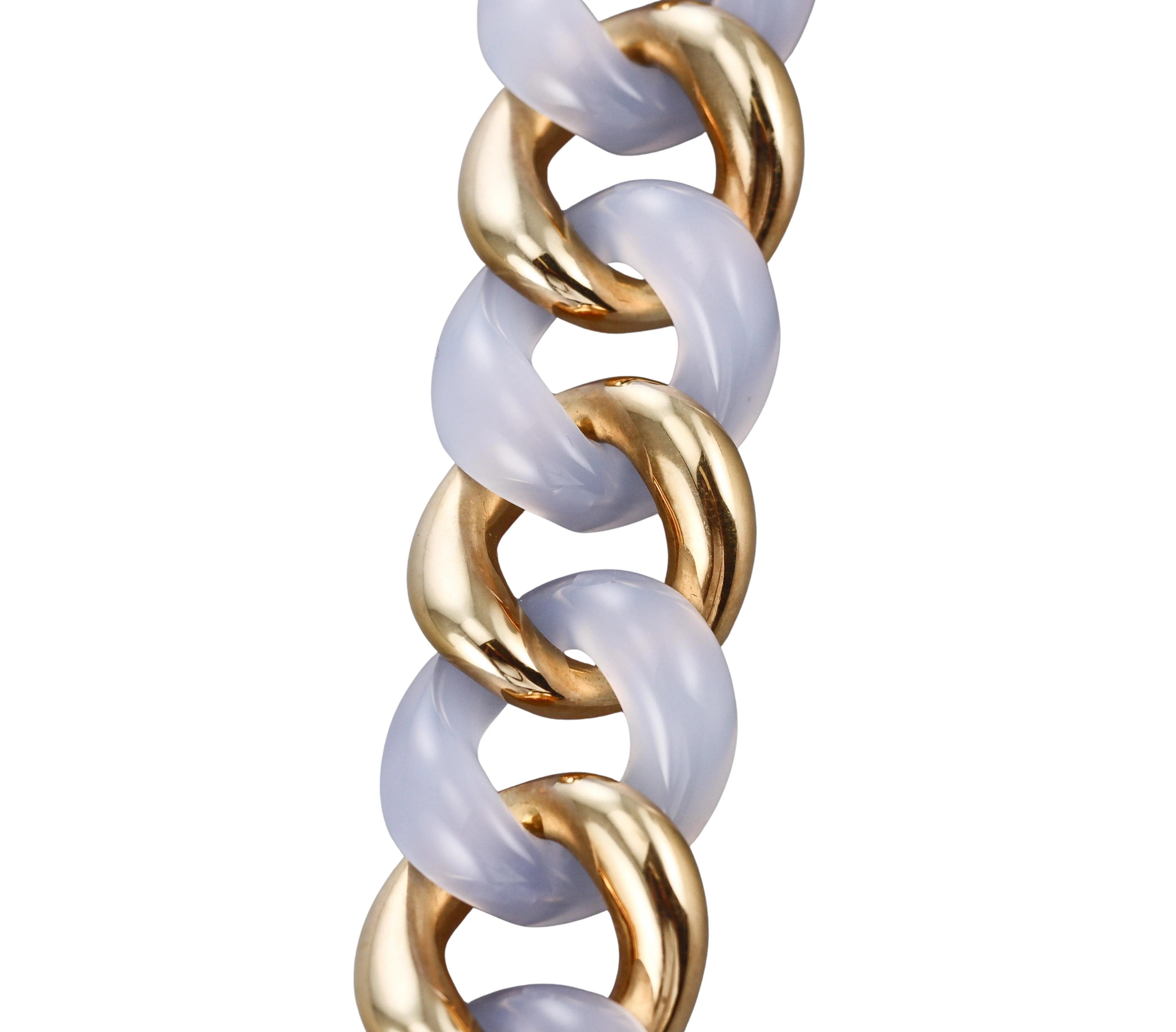 Seaman Schepps Chalcedony Gold Medium Link Bracelet