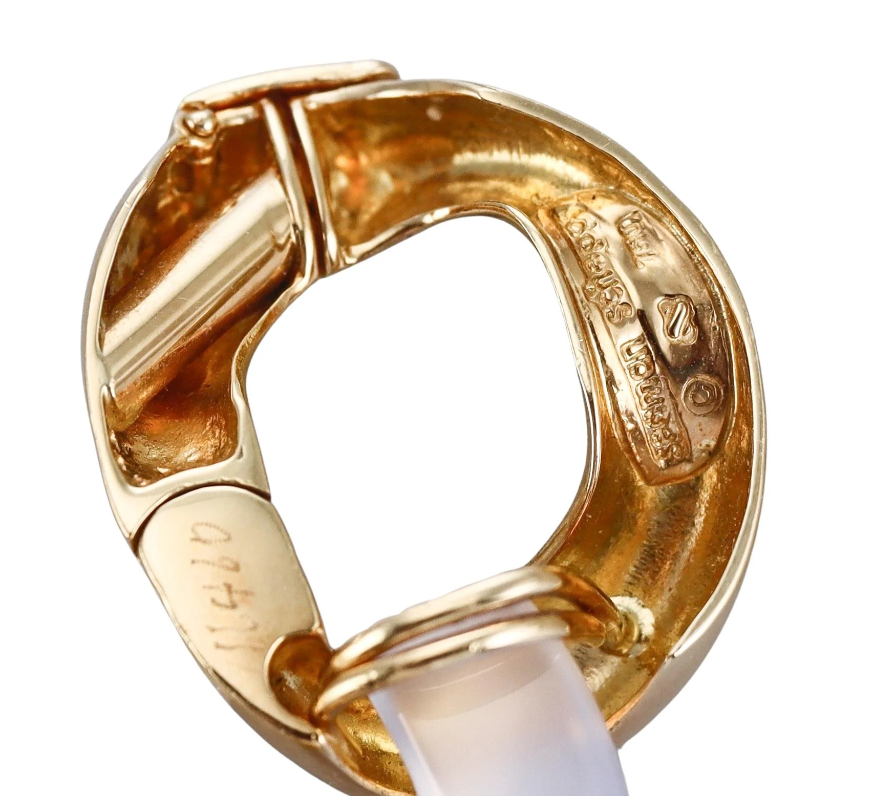 Seaman Schepps Chalcedony Gold Medium Link Bracelet