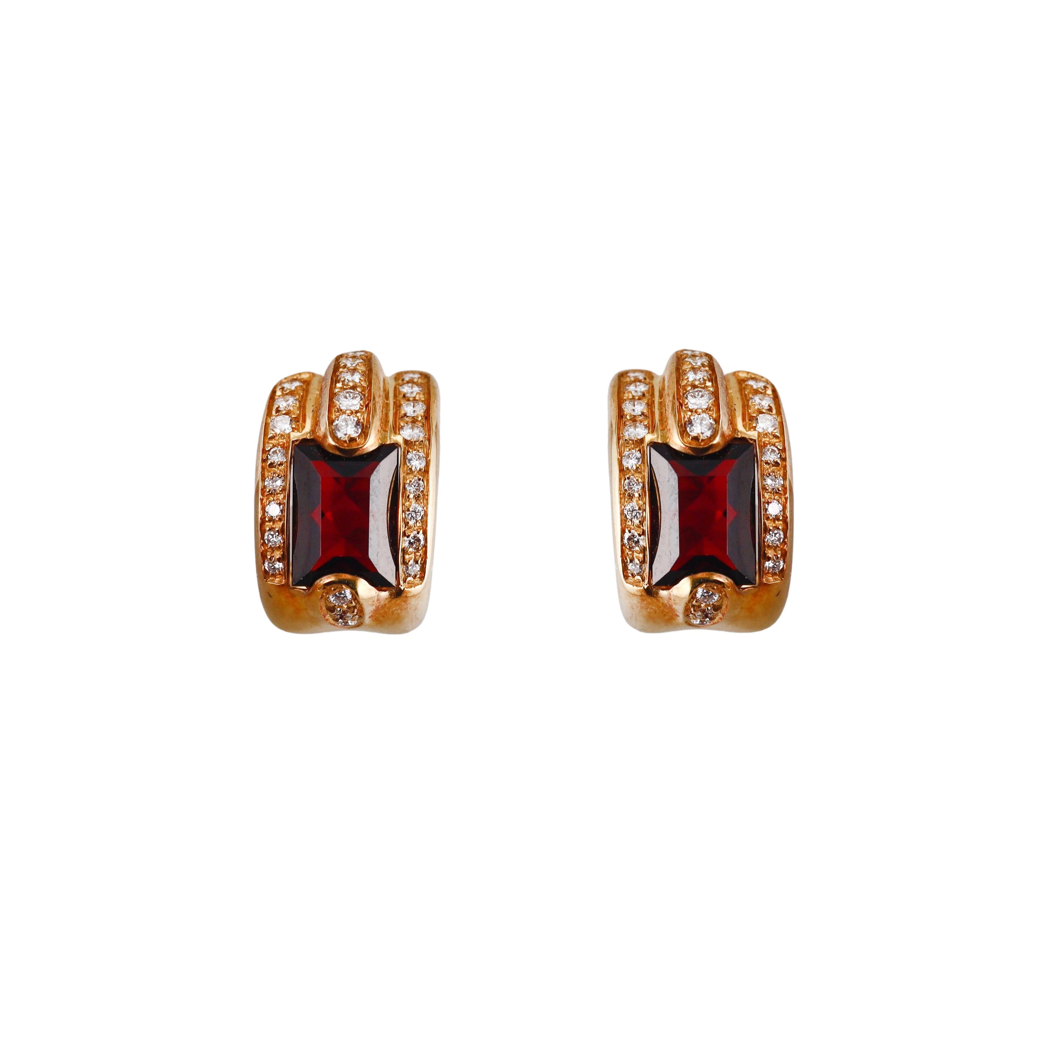 Audemars Piguet Promesse Diamond Garnet Gold Earrings