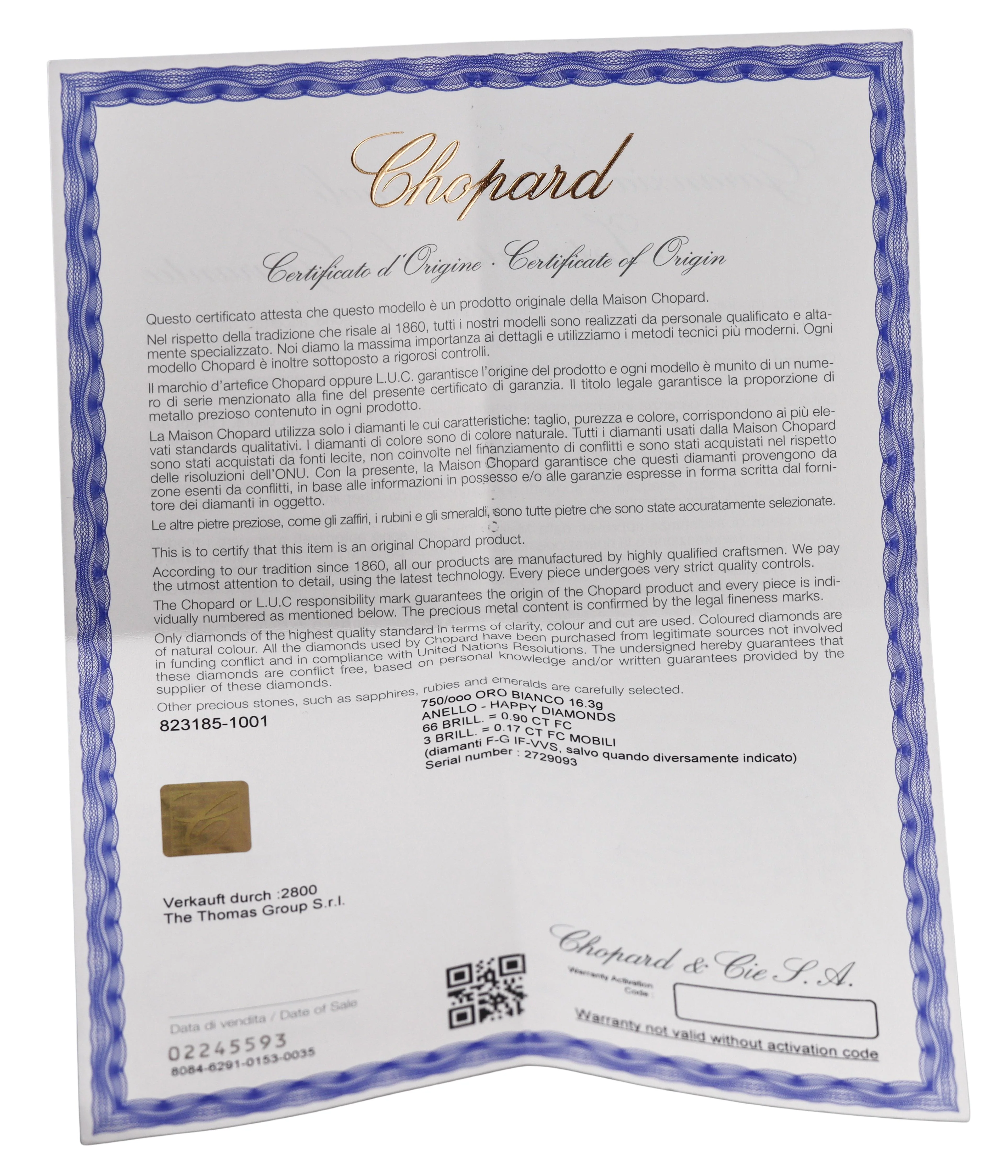 Chopard Happy Hearts Diamond Gold Ring 823185-1001