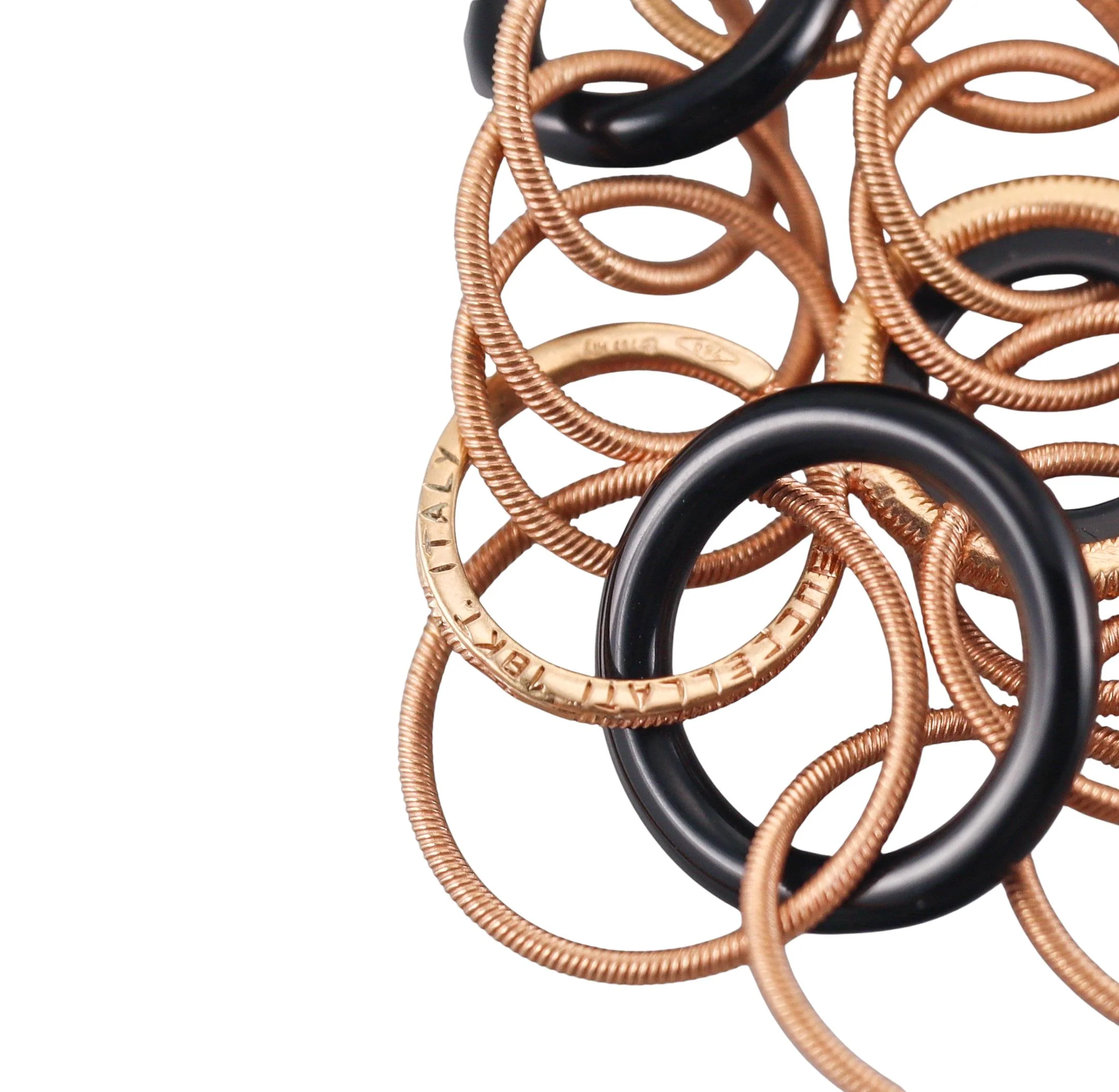 Buccellati Hawaii Rose Gold Onyx Earrings