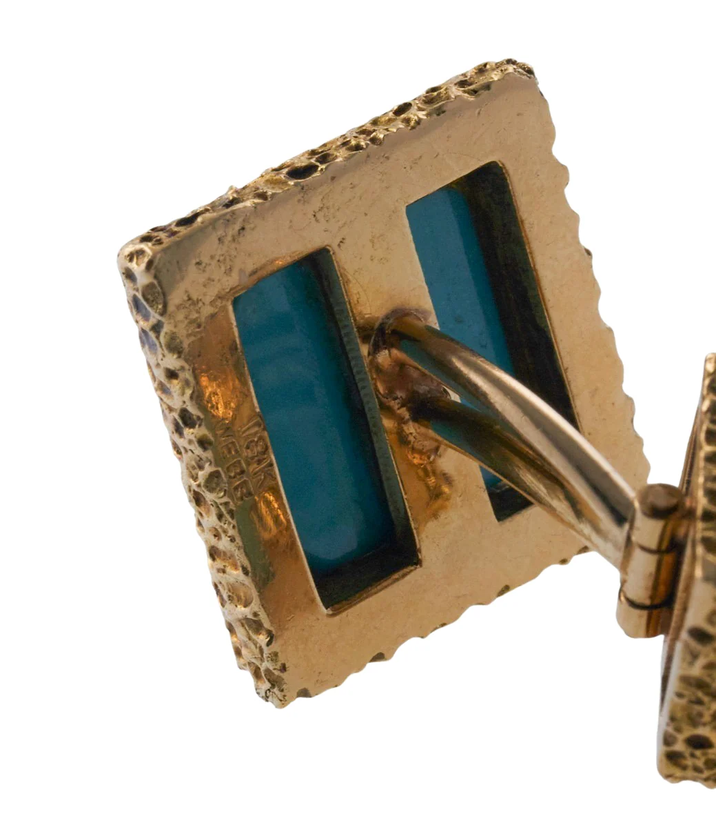 David Webb Turquoise Lion Gold Cufflinks