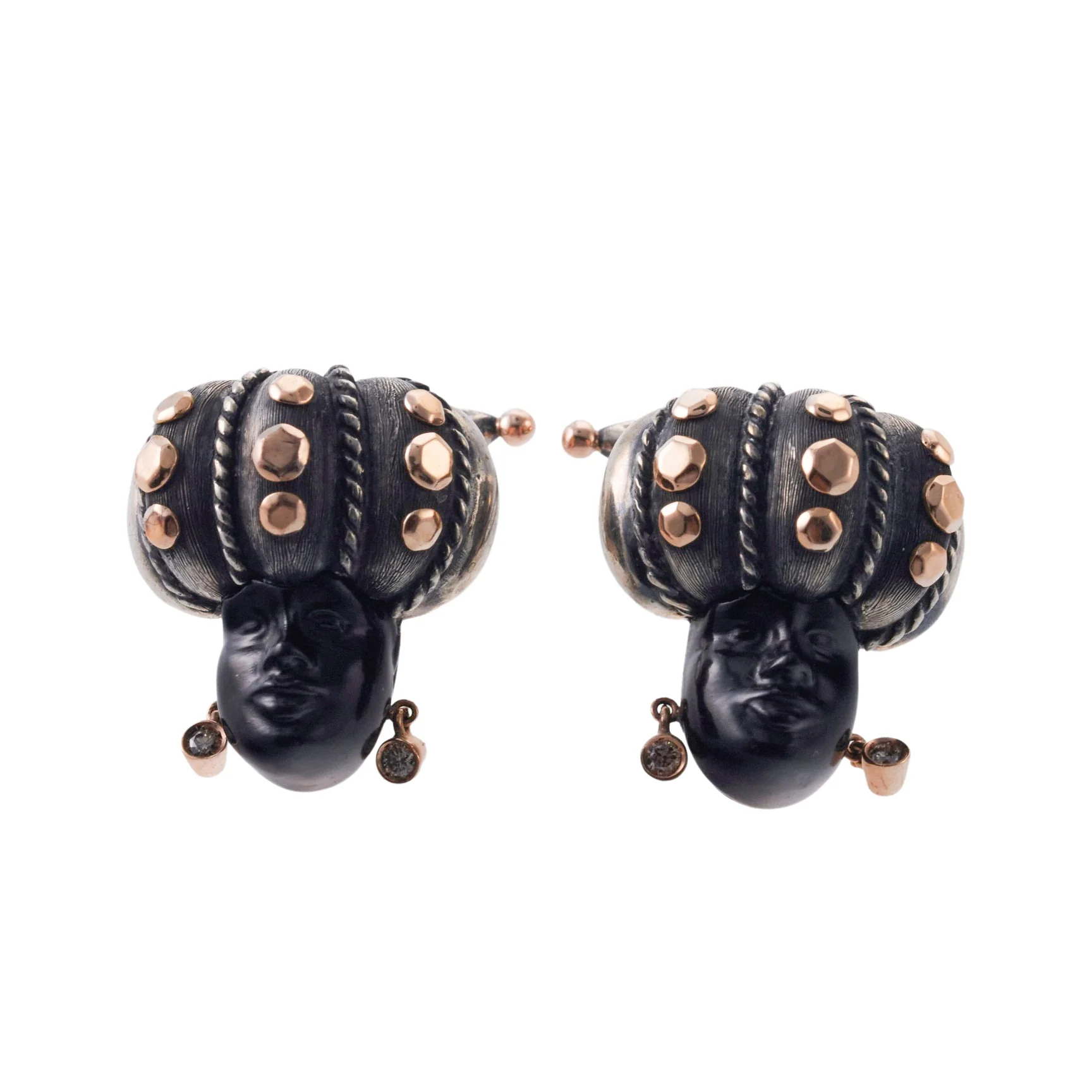 Nardi Blackamoor Gold Silver Cufflinks