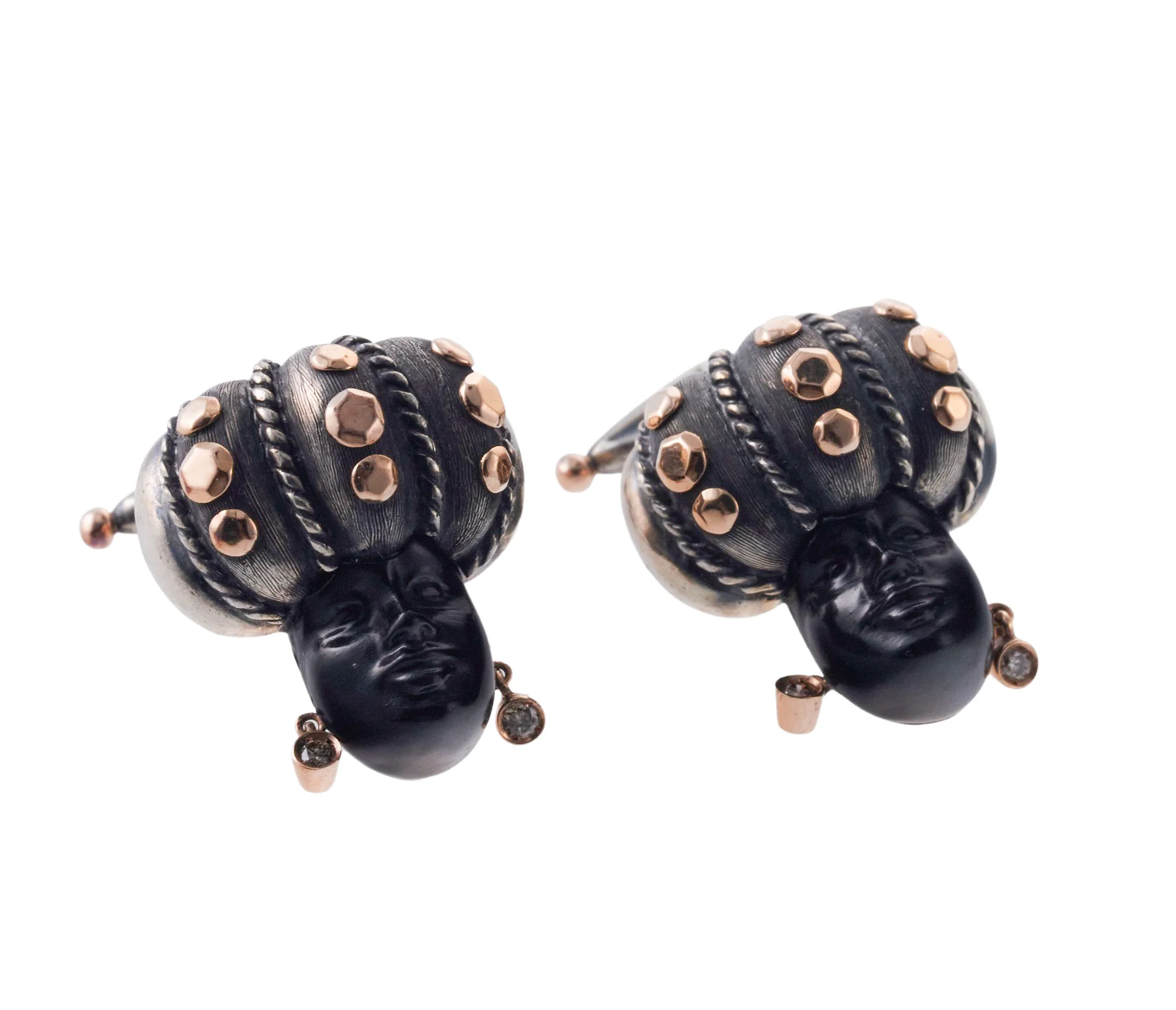 Nardi Blackamoor Gold Silver Cufflinks