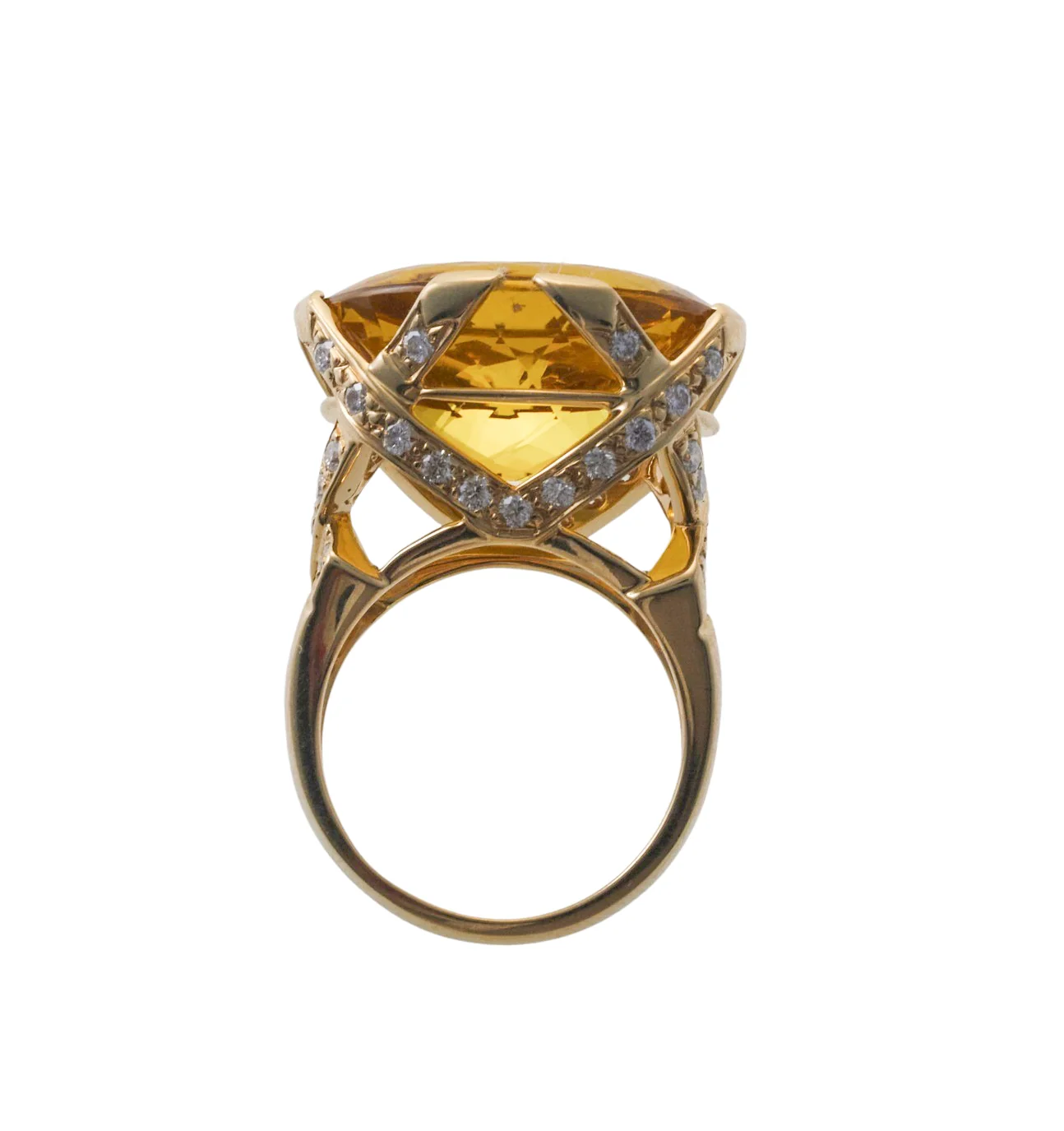 Tiffany Co Paloma Picasso Citrine Diamond Gold Ring
