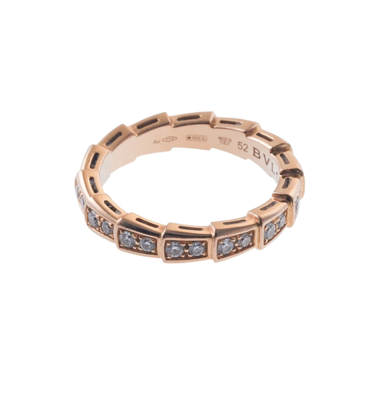Bulgari Serpenti Viper Rose Gold Diamond Band Ring