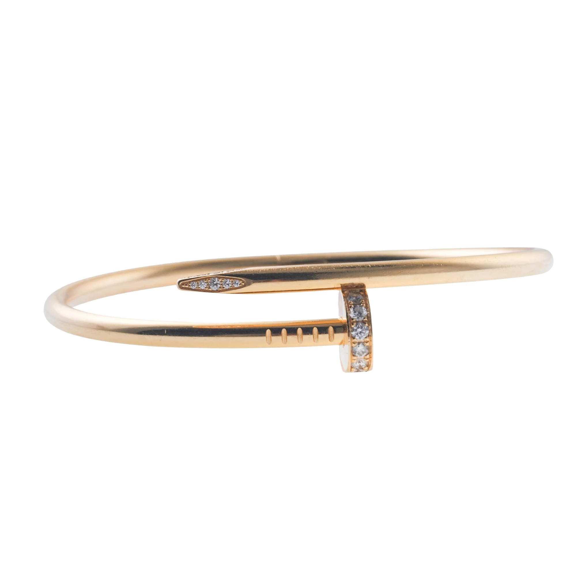 Cartier Juste Un Clou Yellow Gold Diamond Nail Bracelet Size 18