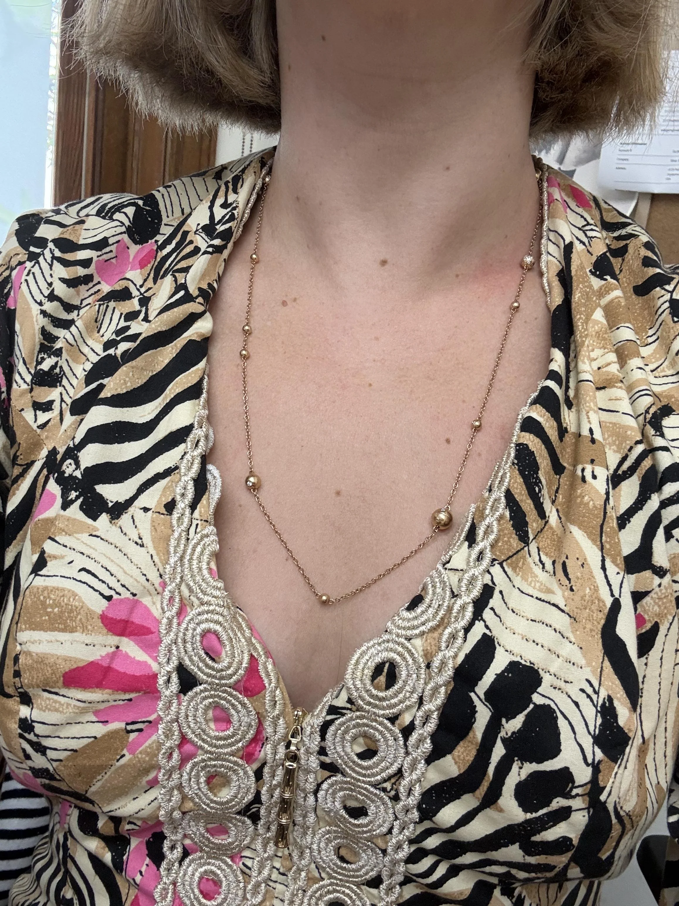 Bottega Veneta Sphere Diamond Gold Necklace