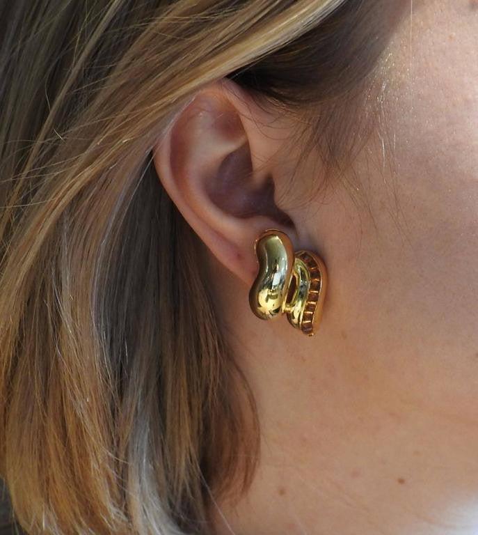Seaman Schepps Gold Sugarloaf Citrine Earrings