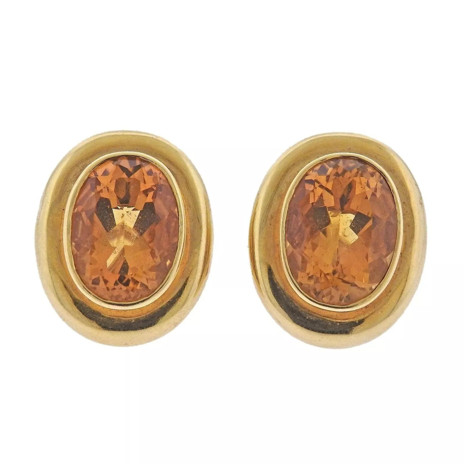 Tiffany Co. Paloma Picasso Large Citrine 18K Gold Earrings